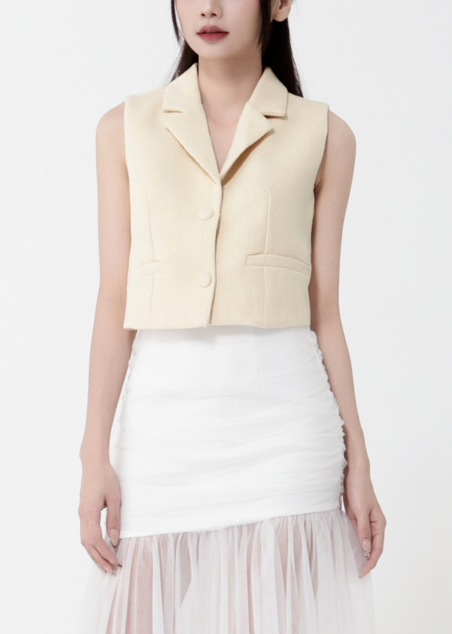 Tweed Vest Blazer DJ128