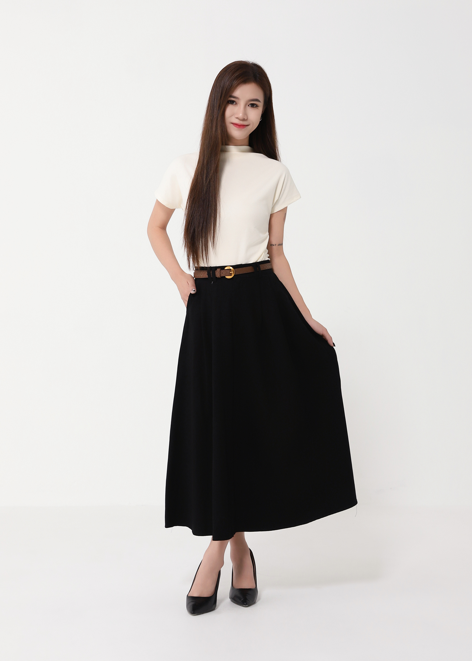 High Waist A Line Skirt DJ131