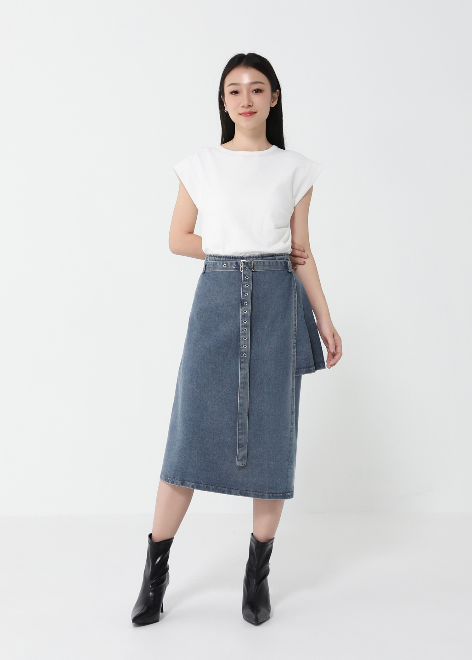 Cap Sleeve Side Pleated Top DJ134