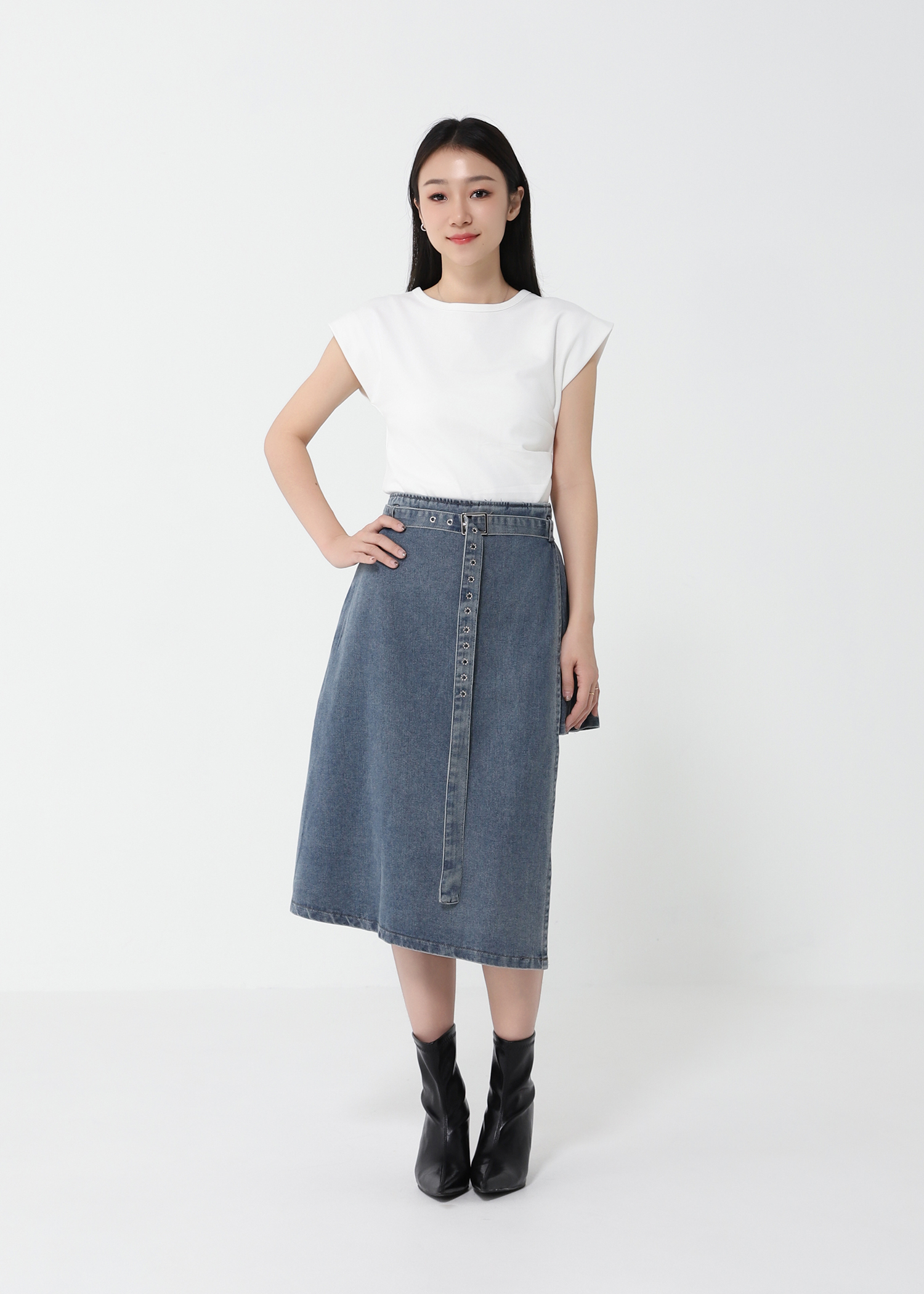 Cap Sleeve Side Pleated Top DJ134