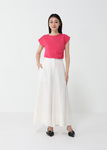 Cap Sleeve Side Pleated Top DJ134