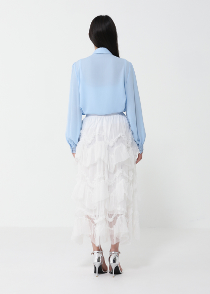 Layered Mesh Maxi Skirt DJ137