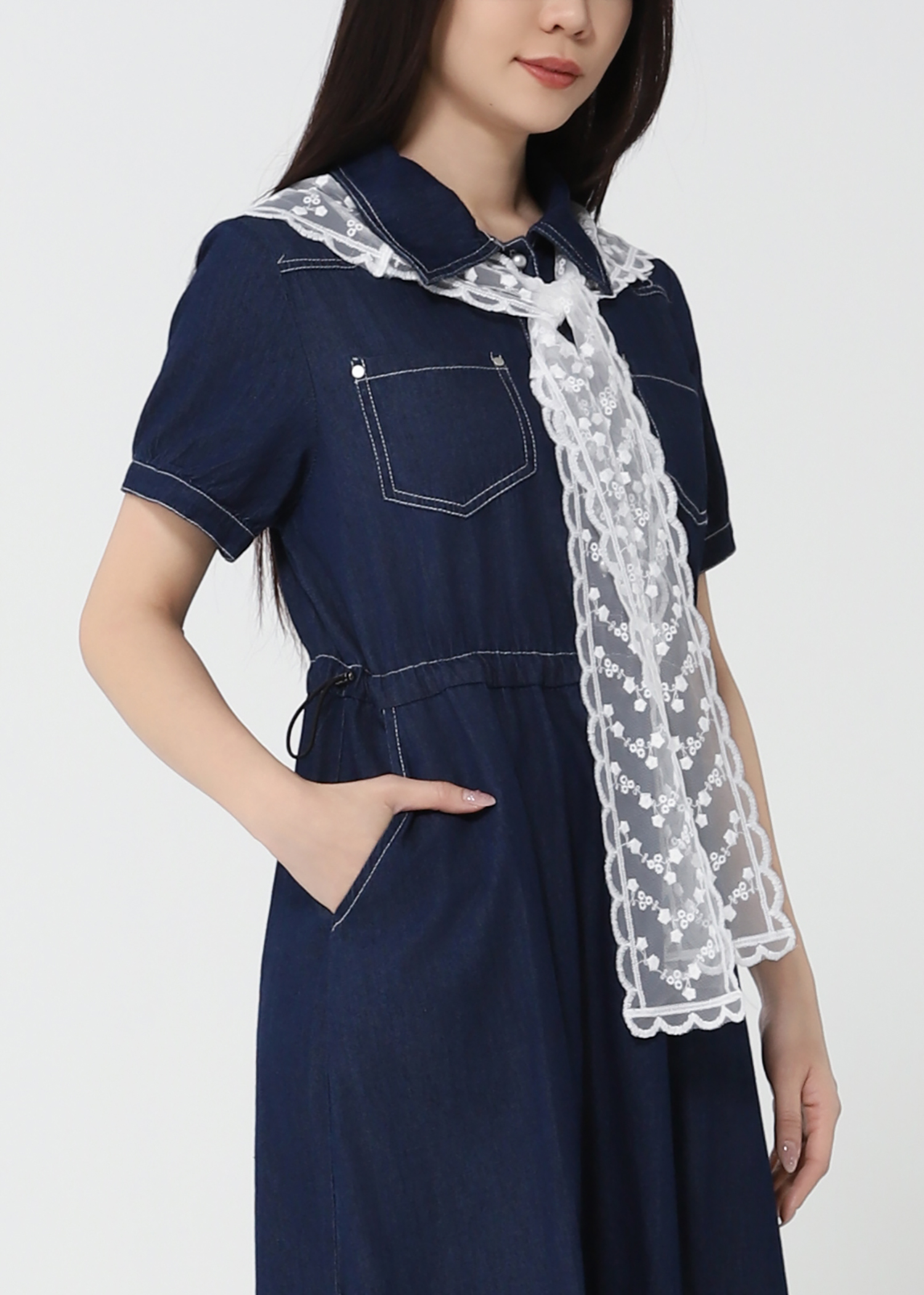 Denim With Scarf Dress DJ146