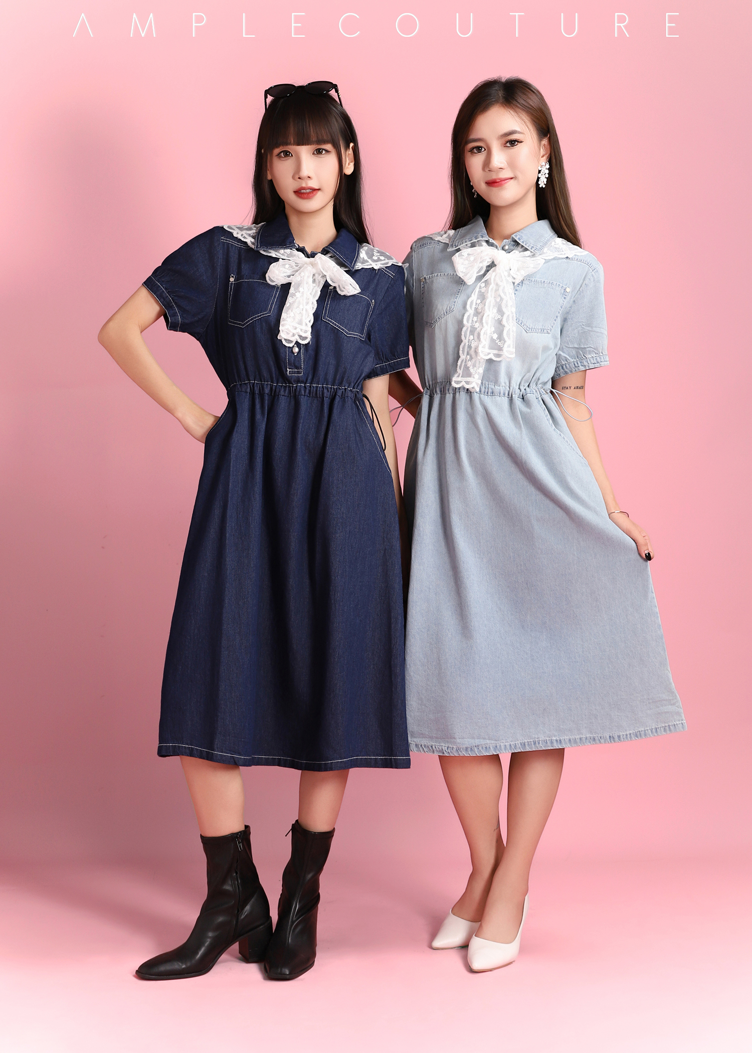 Denim With Scarf Dress DJ146