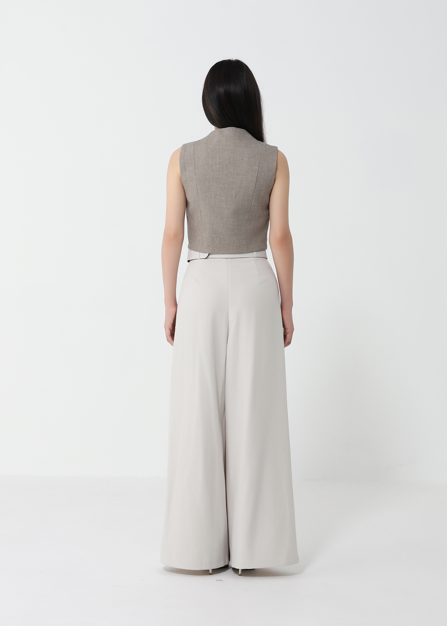 Casual Straight Drape With Belt Long Pant DJ151