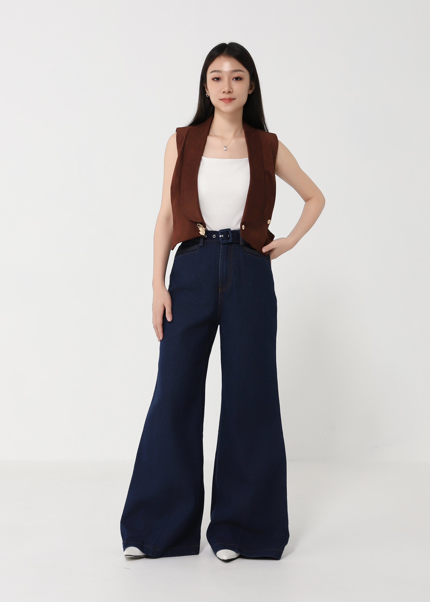 Denim With Belt Long Pants DJ155