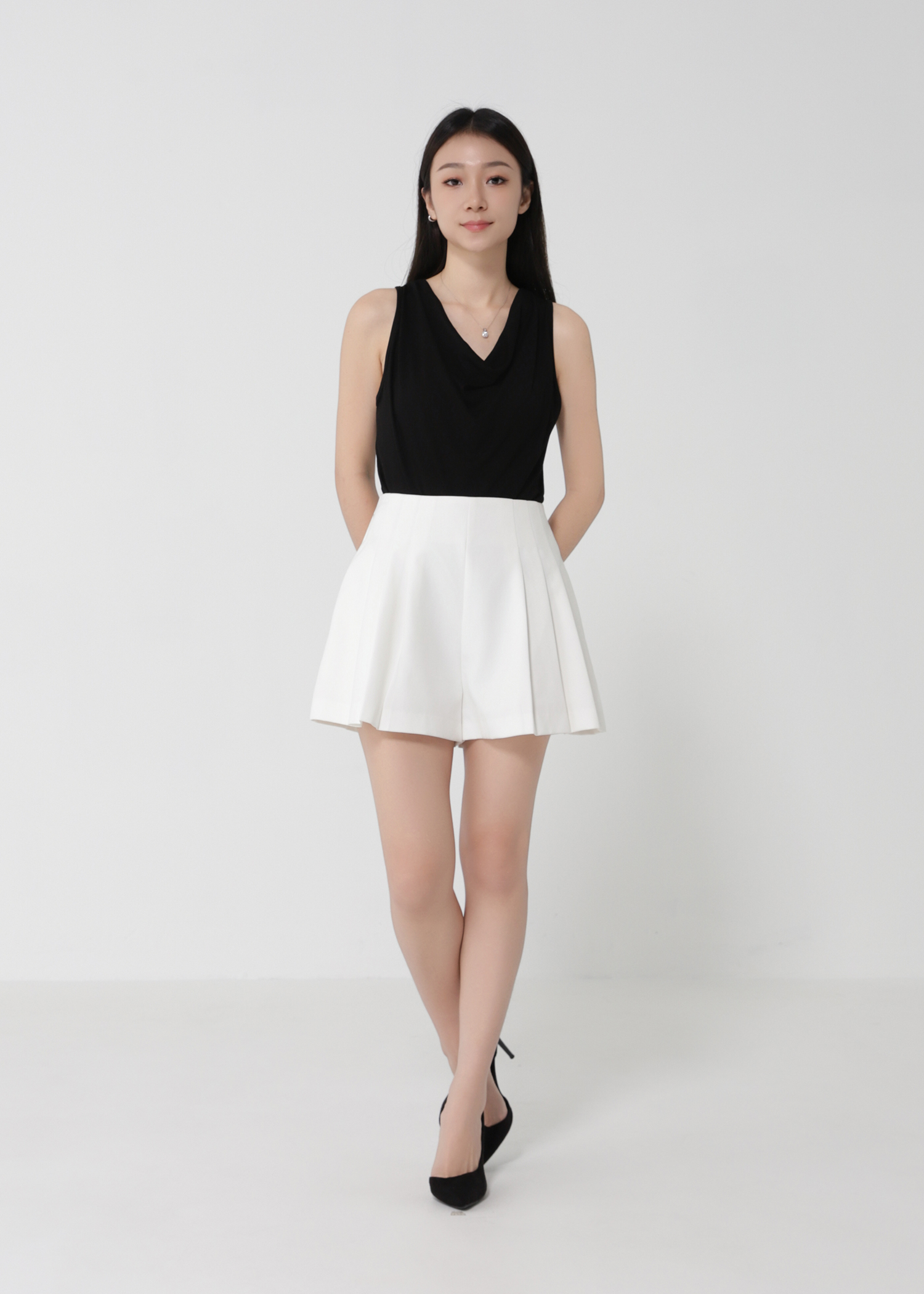 Draped Neck Sleeveless Top DJ160