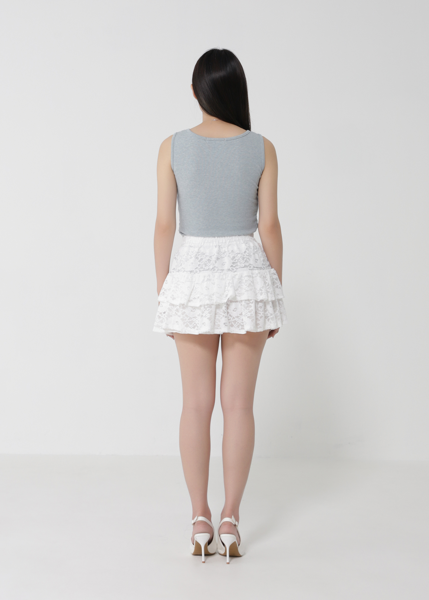 Fake Two Piece Drapped With Lace Top DJ162