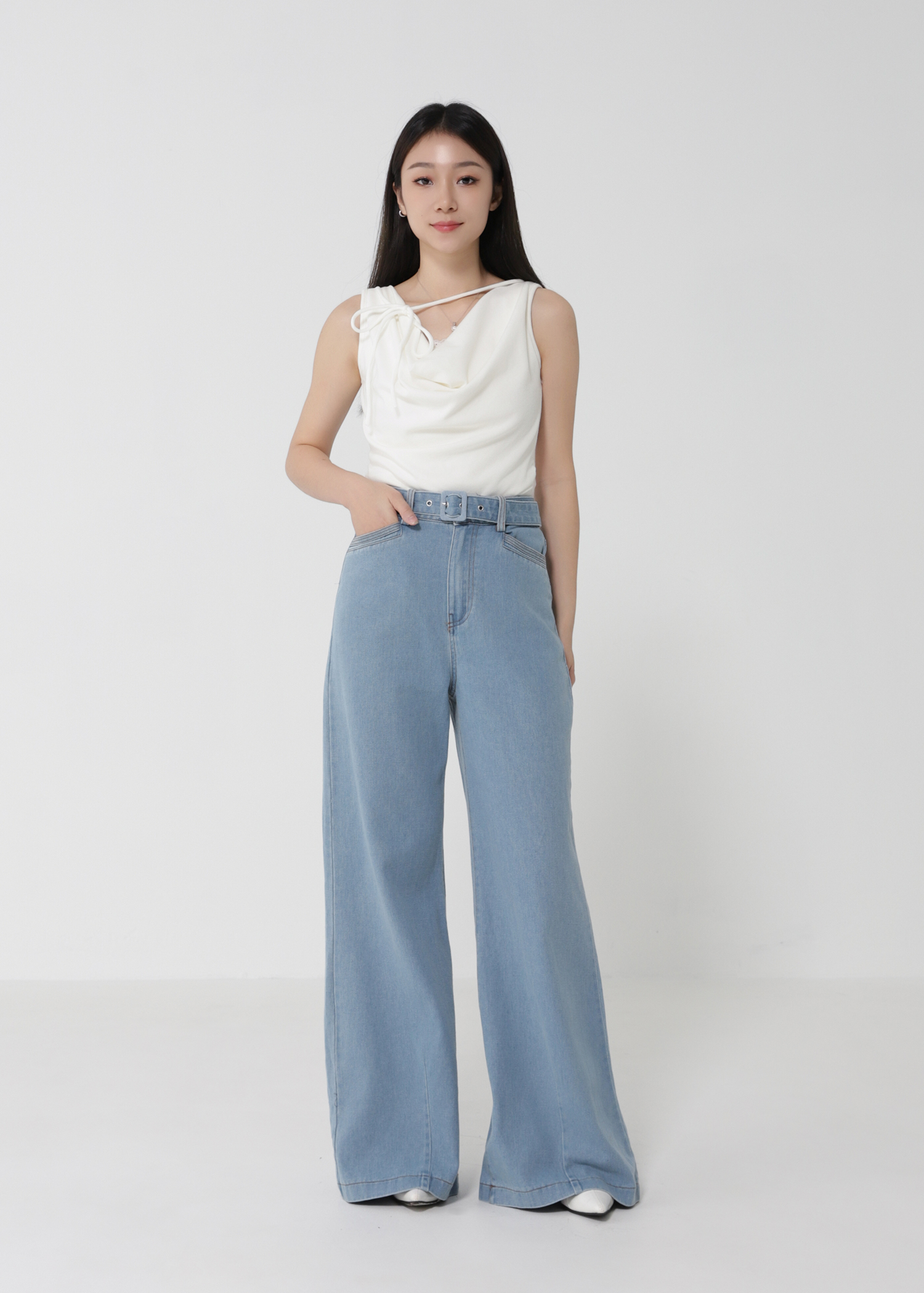 Fake Two Piece Drapped With Lace Top DJ162