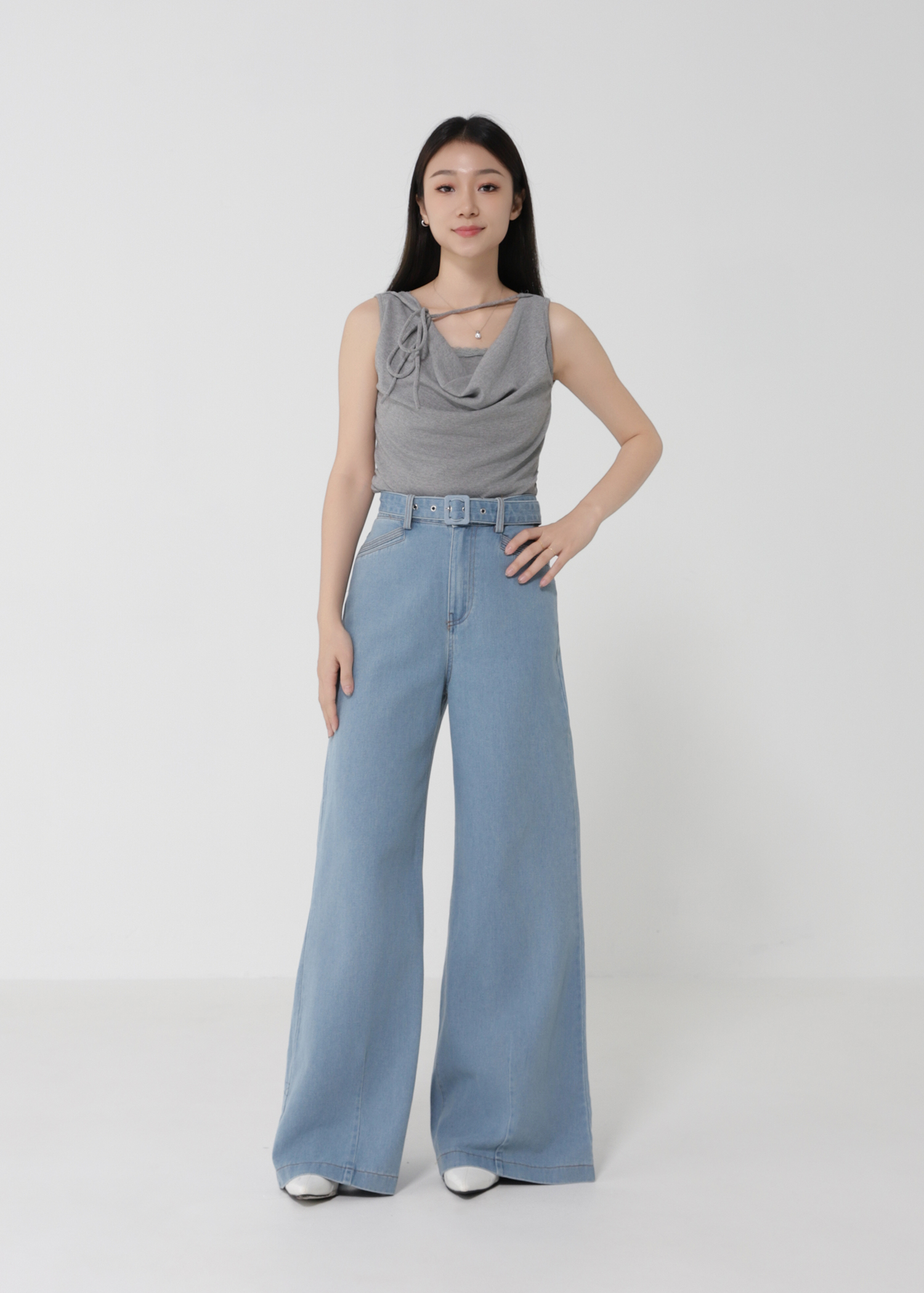 Fake Two Piece Drapped With Lace Top DJ162