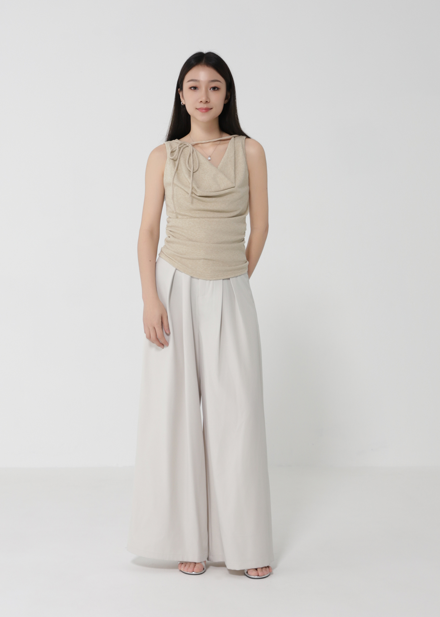 Fake Two Piece Drapped With Lace Top DJ162
