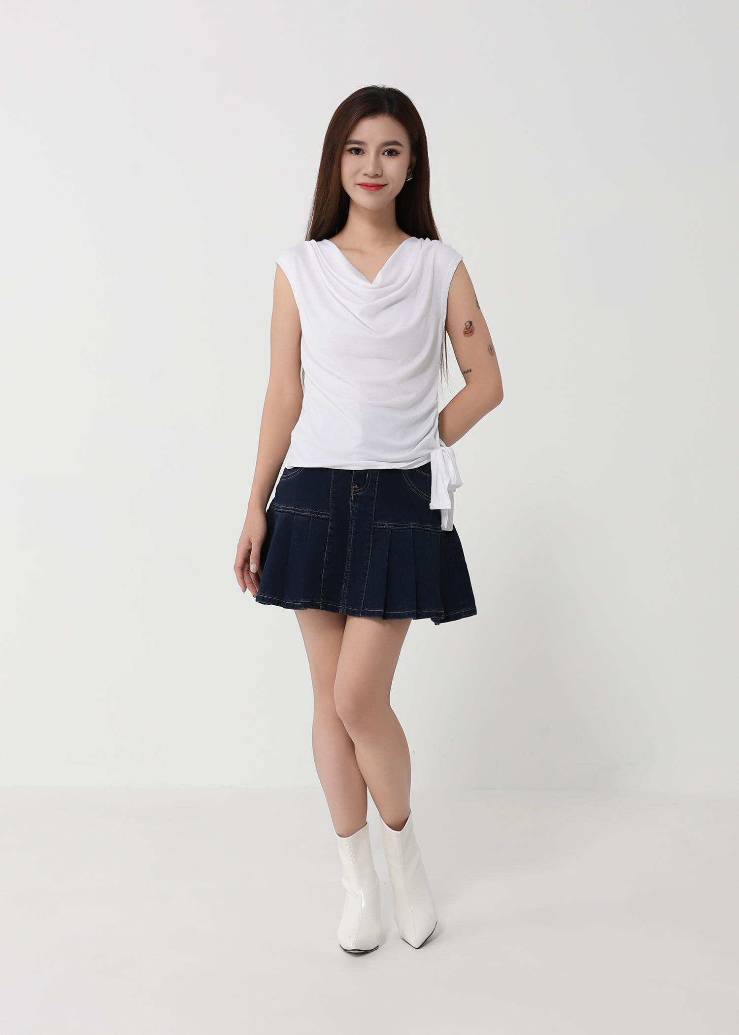Draped Neck Sleeveless Top DJ160