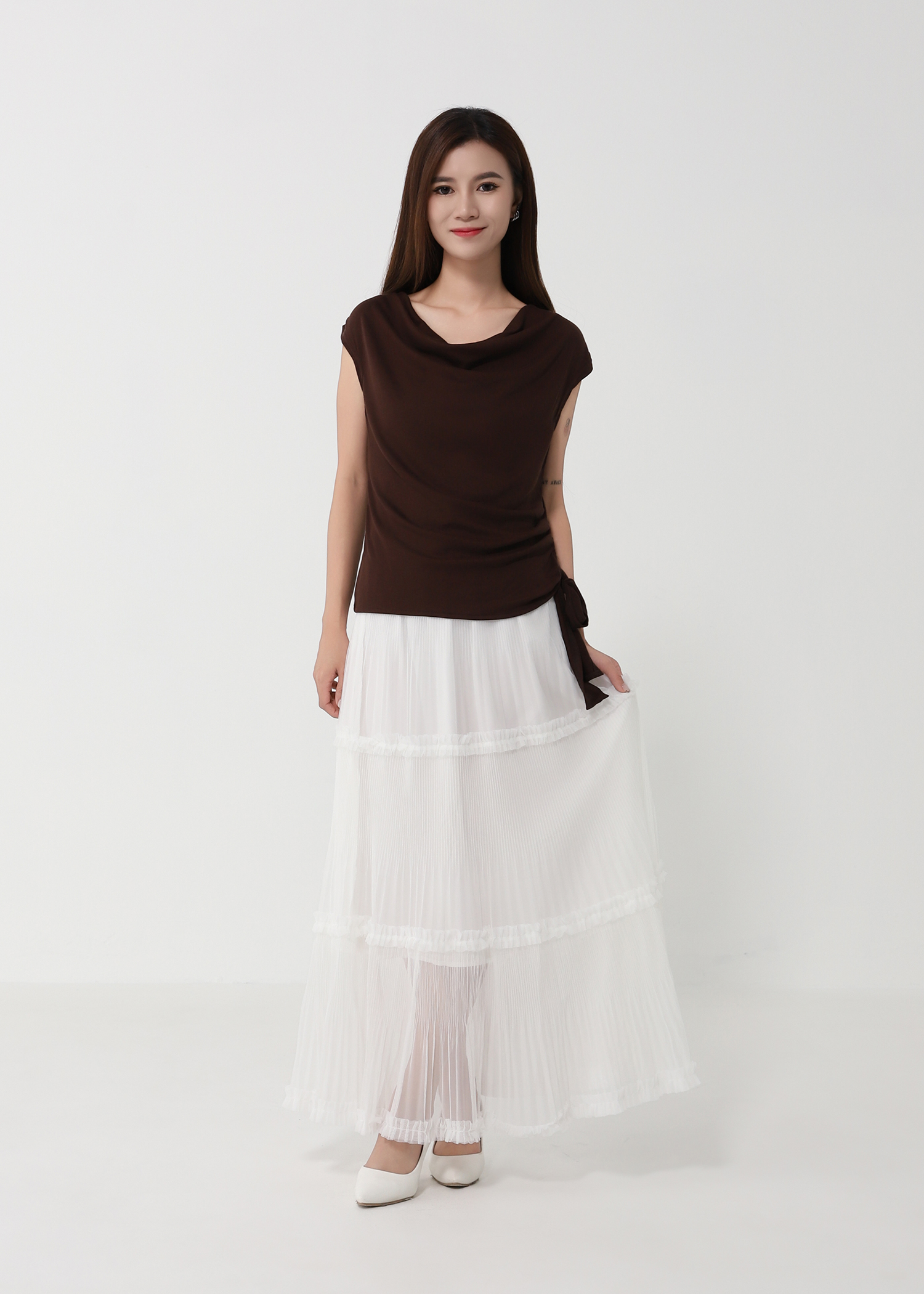 Draped Neck Sleeveless Top DJ160