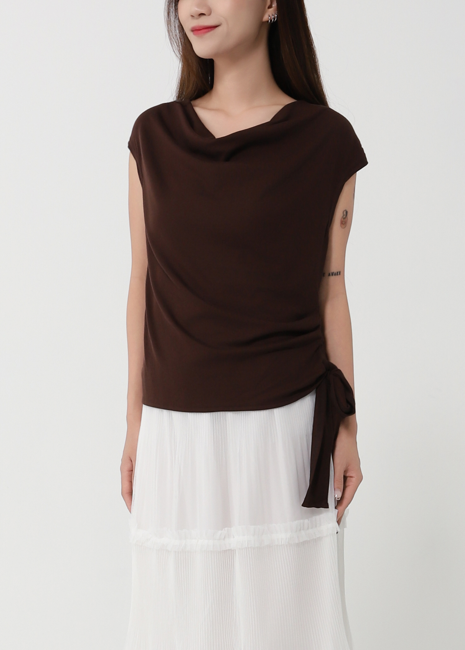 Draped Neck Sleeveless Top DJ160