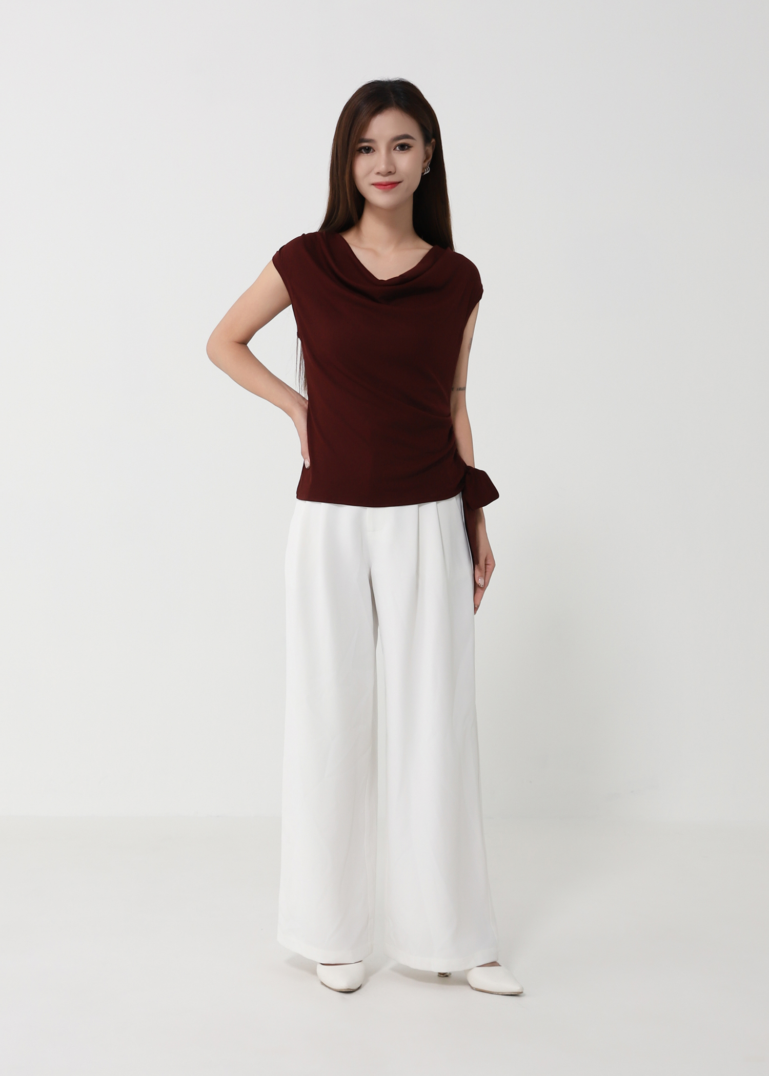 Draped Neck Sleeveless Top DJ160