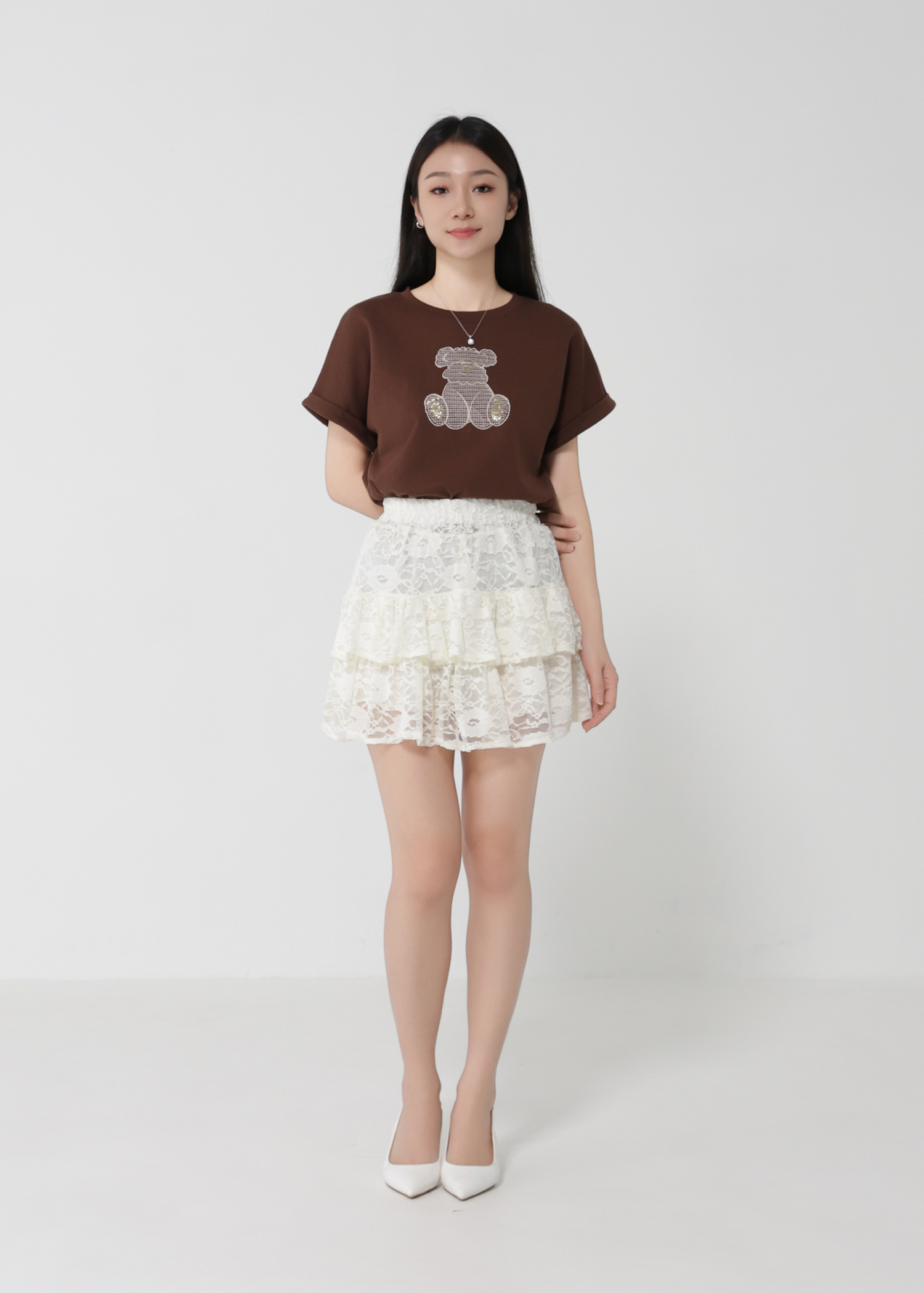 Layered Lace Skirt Pants DJ161