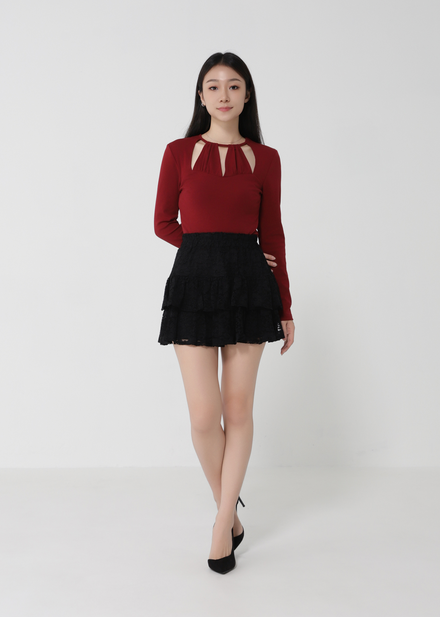 Layered Lace Skirt Pants DJ161