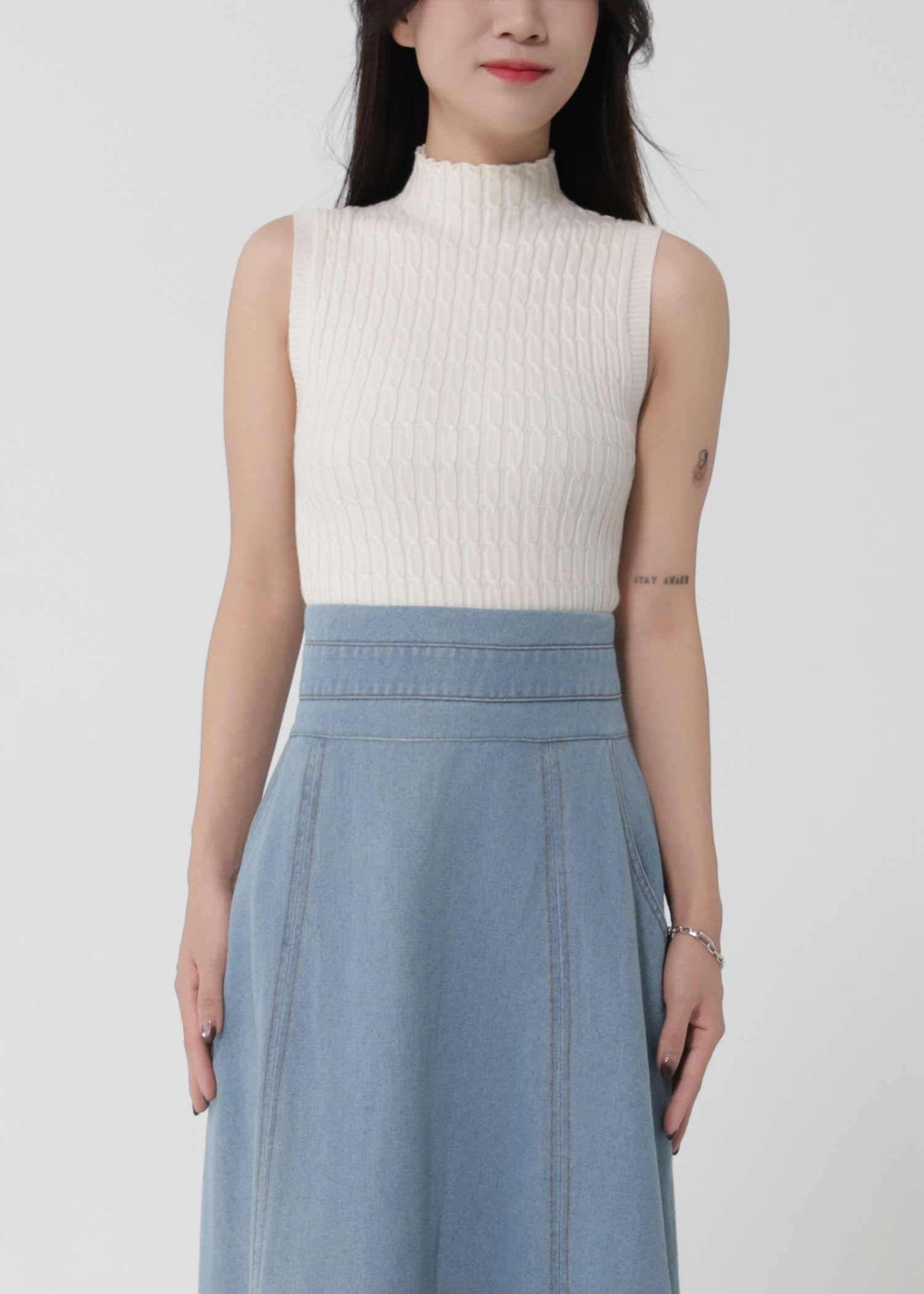 Denim High Waist Back Zip DJ167