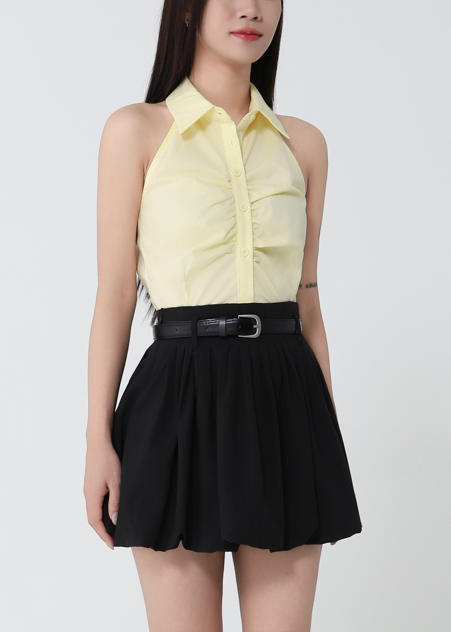 Halter Front Button Top DJ170