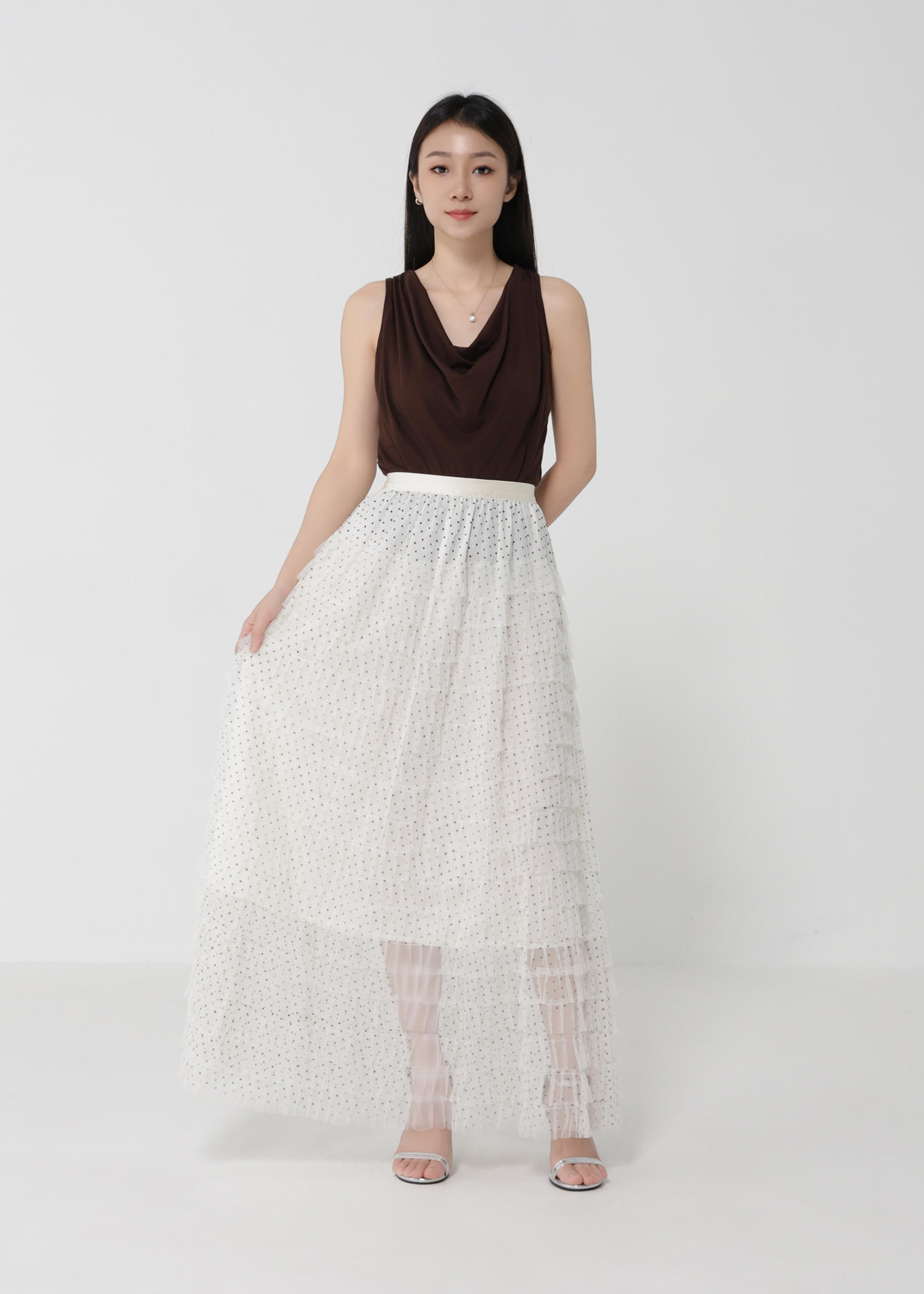 Elegant Net Layered Skirt DJ174