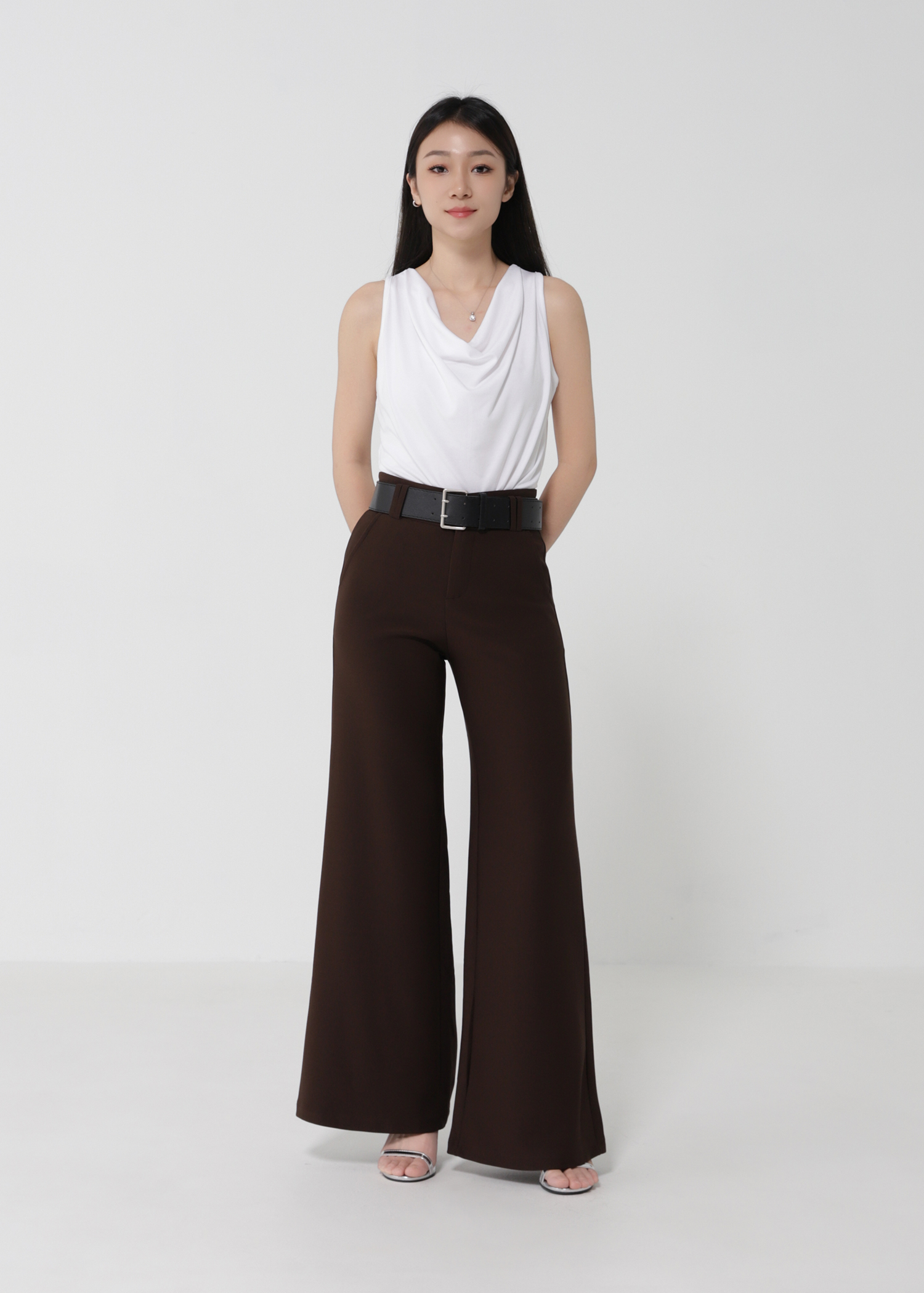 Formal Side Pocket With Belt Long Pants DJ175