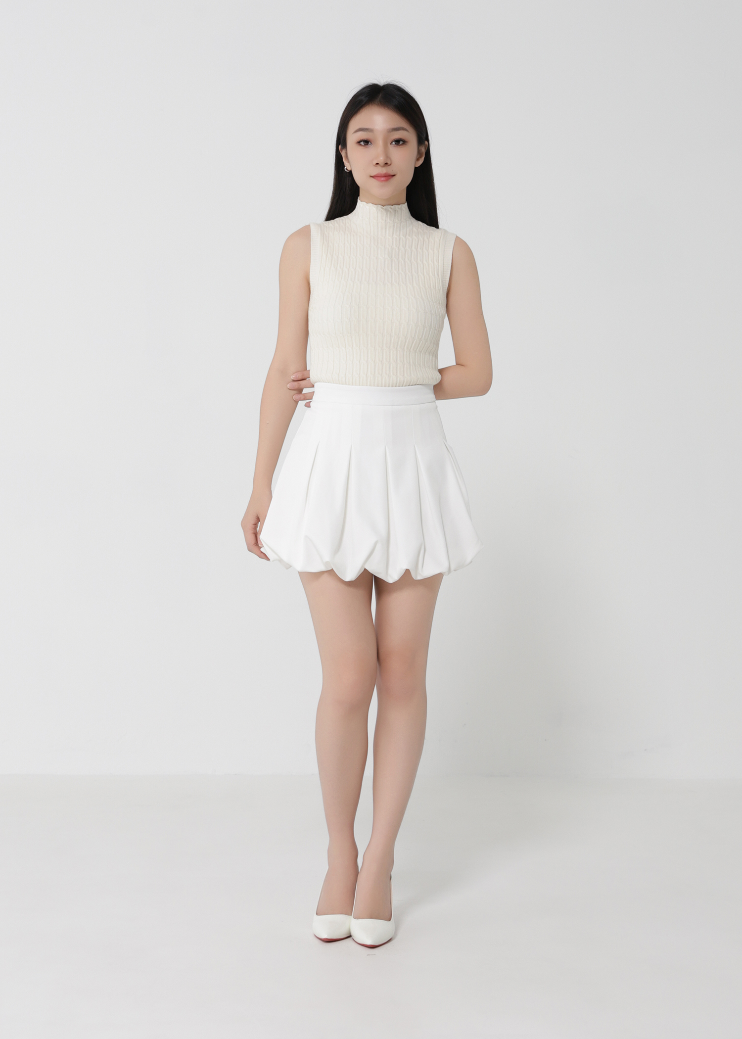 Turtle Neck Knitted Top DJ177