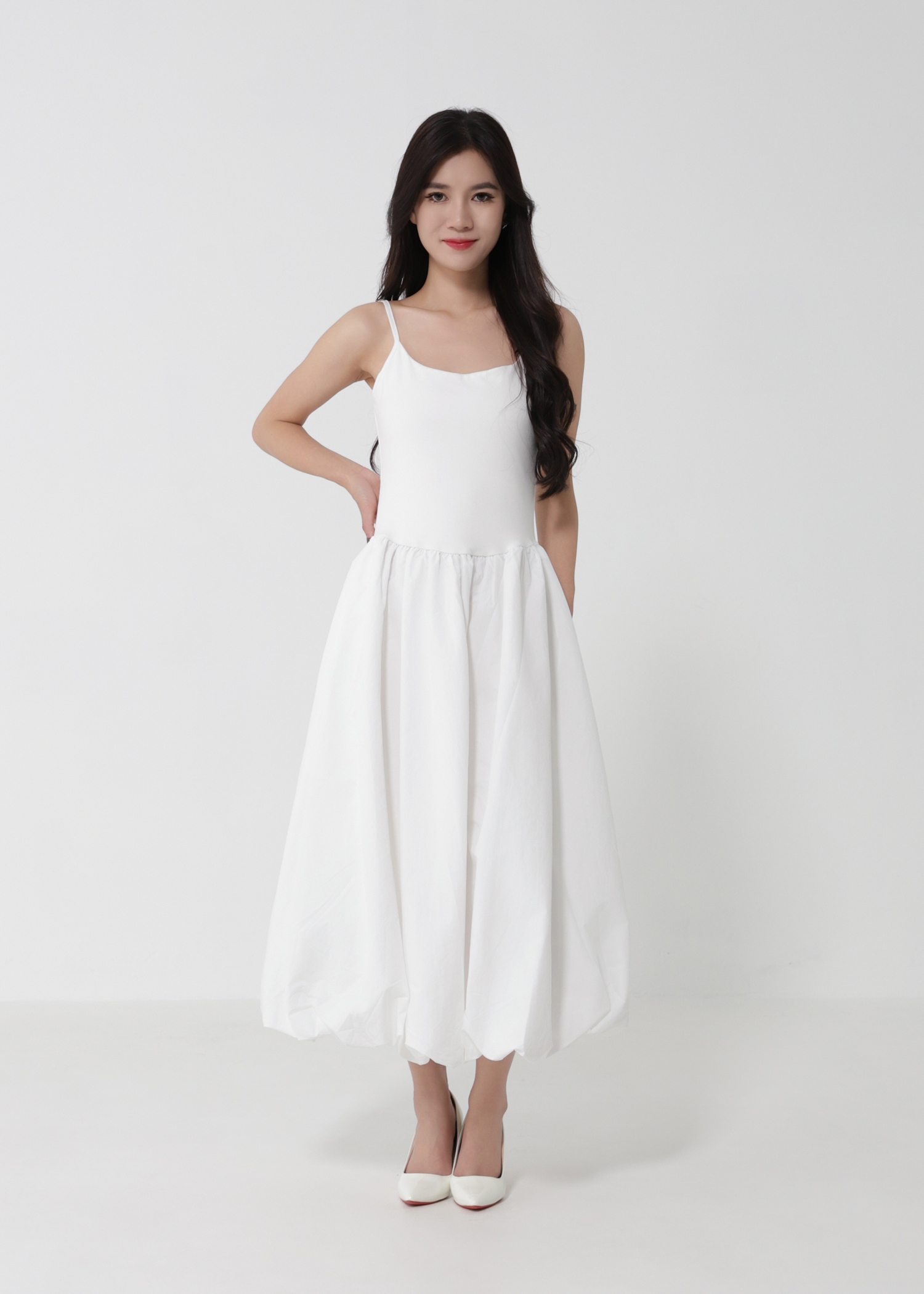 Flower Bubble Midi Dress DJ181