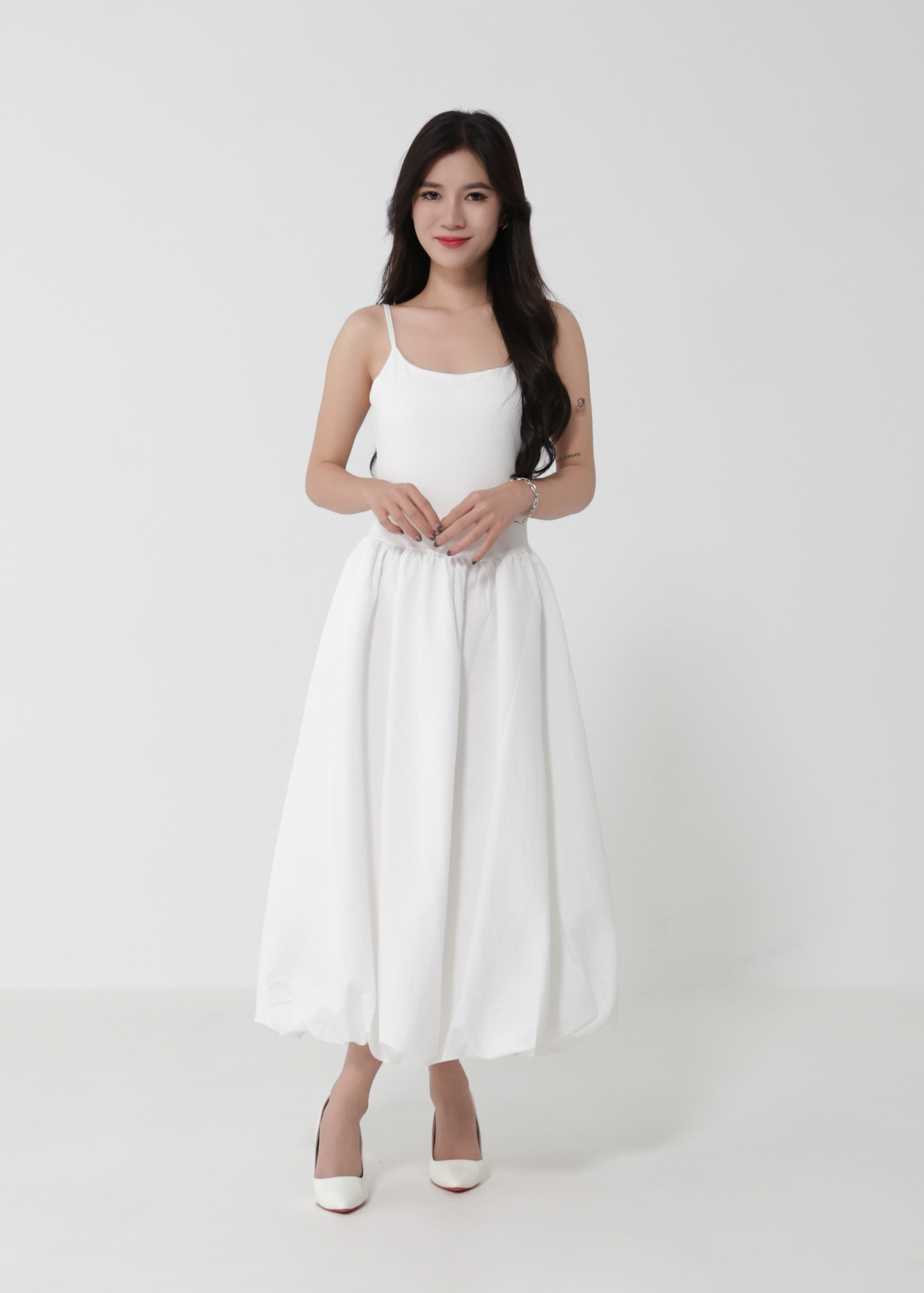 Flower Bubble Midi Dress DJ181