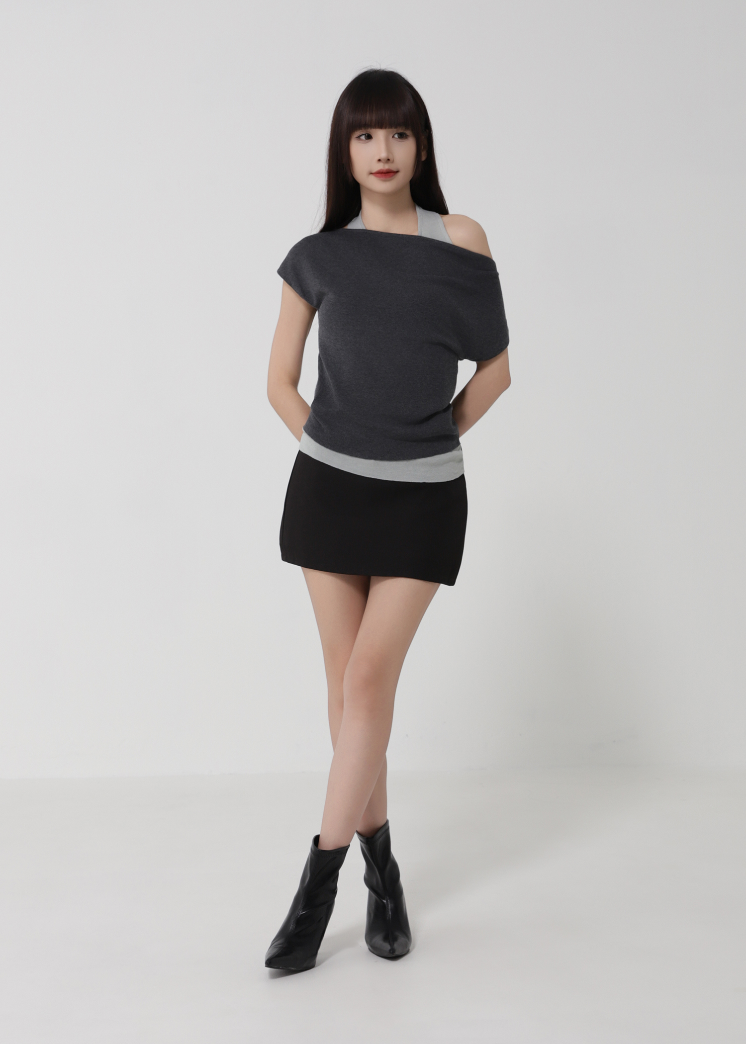 Fake Two Piece With Halter Top DJ182