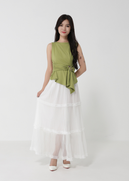 Sleeveless Ruched Waist Top DJ185
