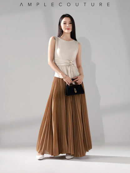 Sleeveless Ruched Waist Top DJ185