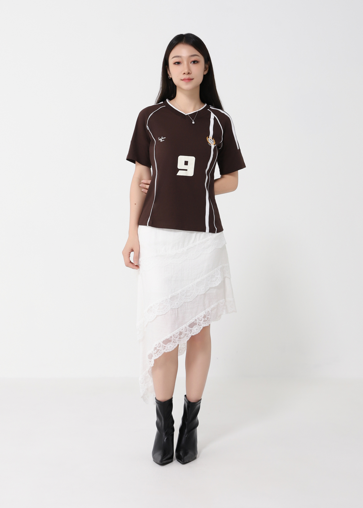 Sporty Short Sleeve Jersey Top DJ189