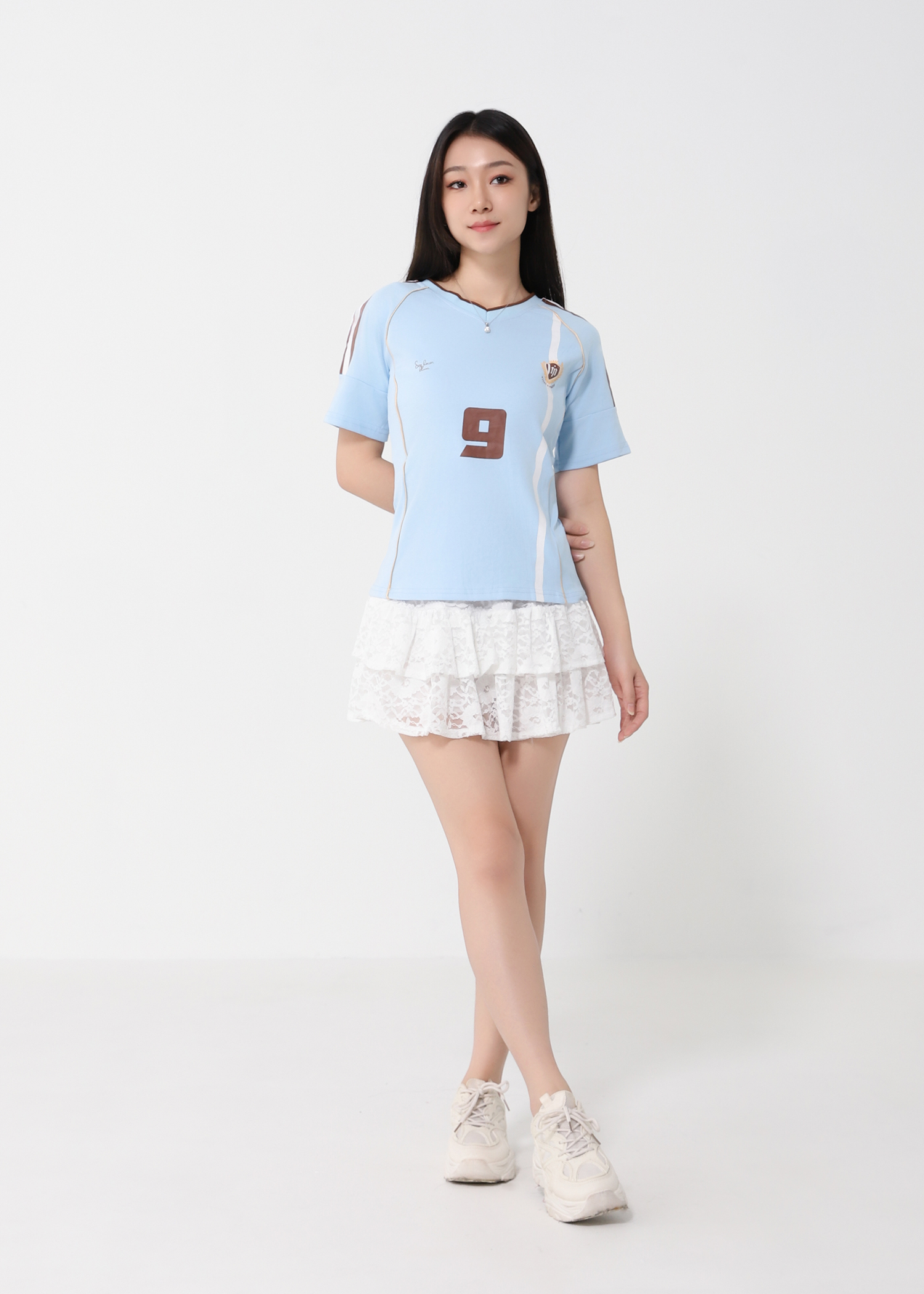 Sporty Short Sleeve Jersey Top DJ189