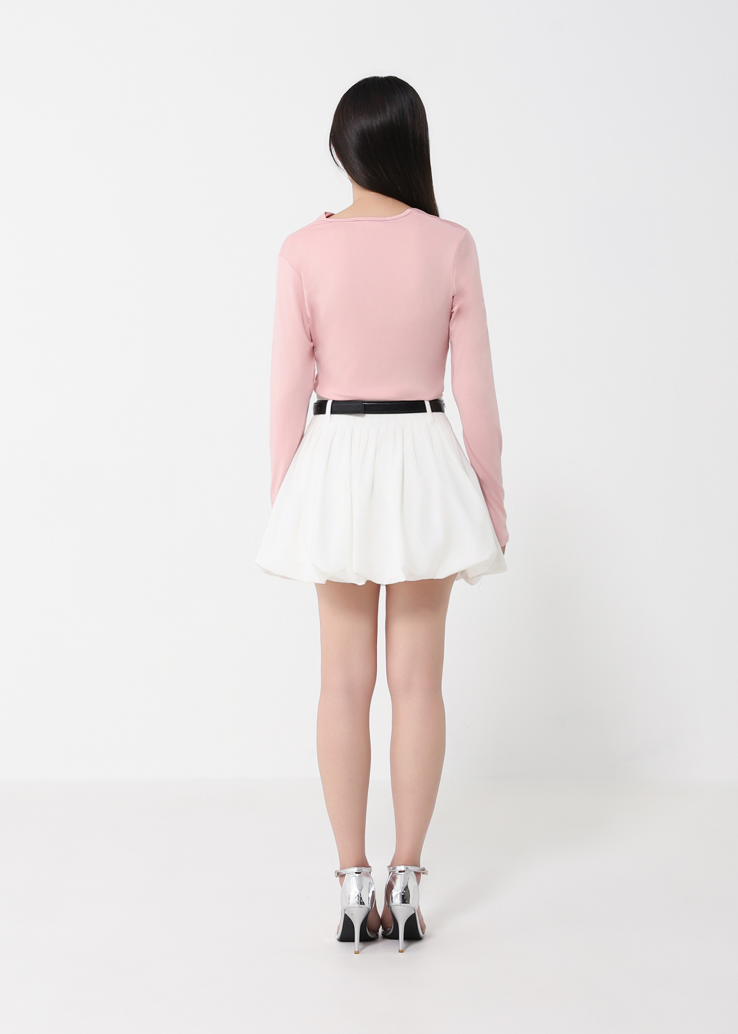 Asymmetrical Neckline Ruched Top DJ190