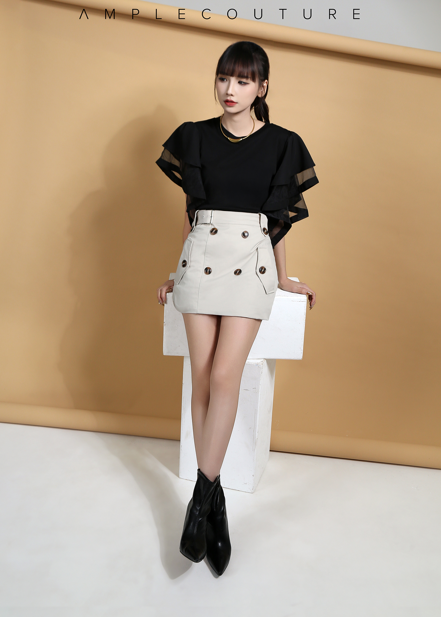 Layered Ruffles Sleeve Blouse DJ196