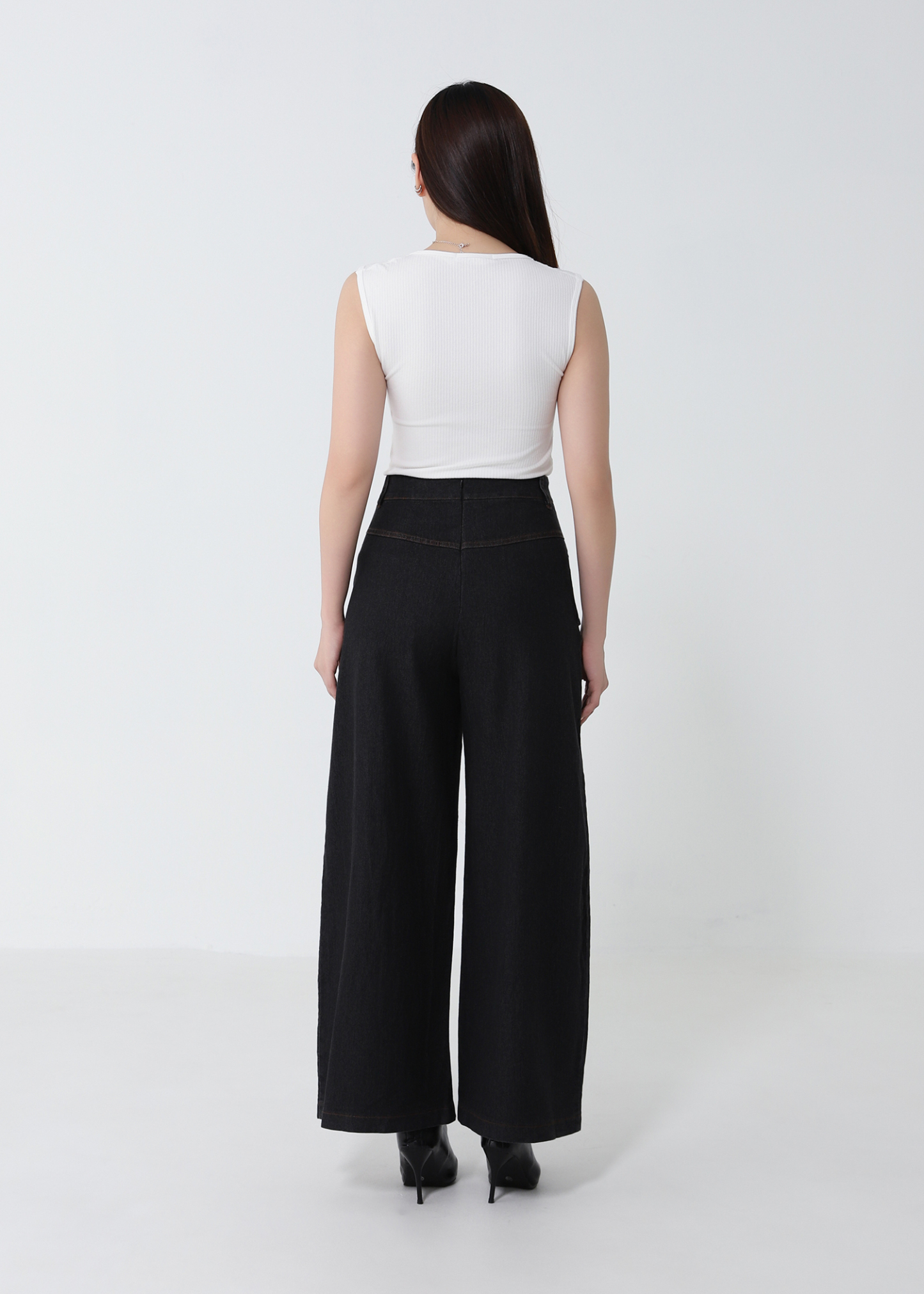 Layered Waist Wide Leg Long Pants DJ198