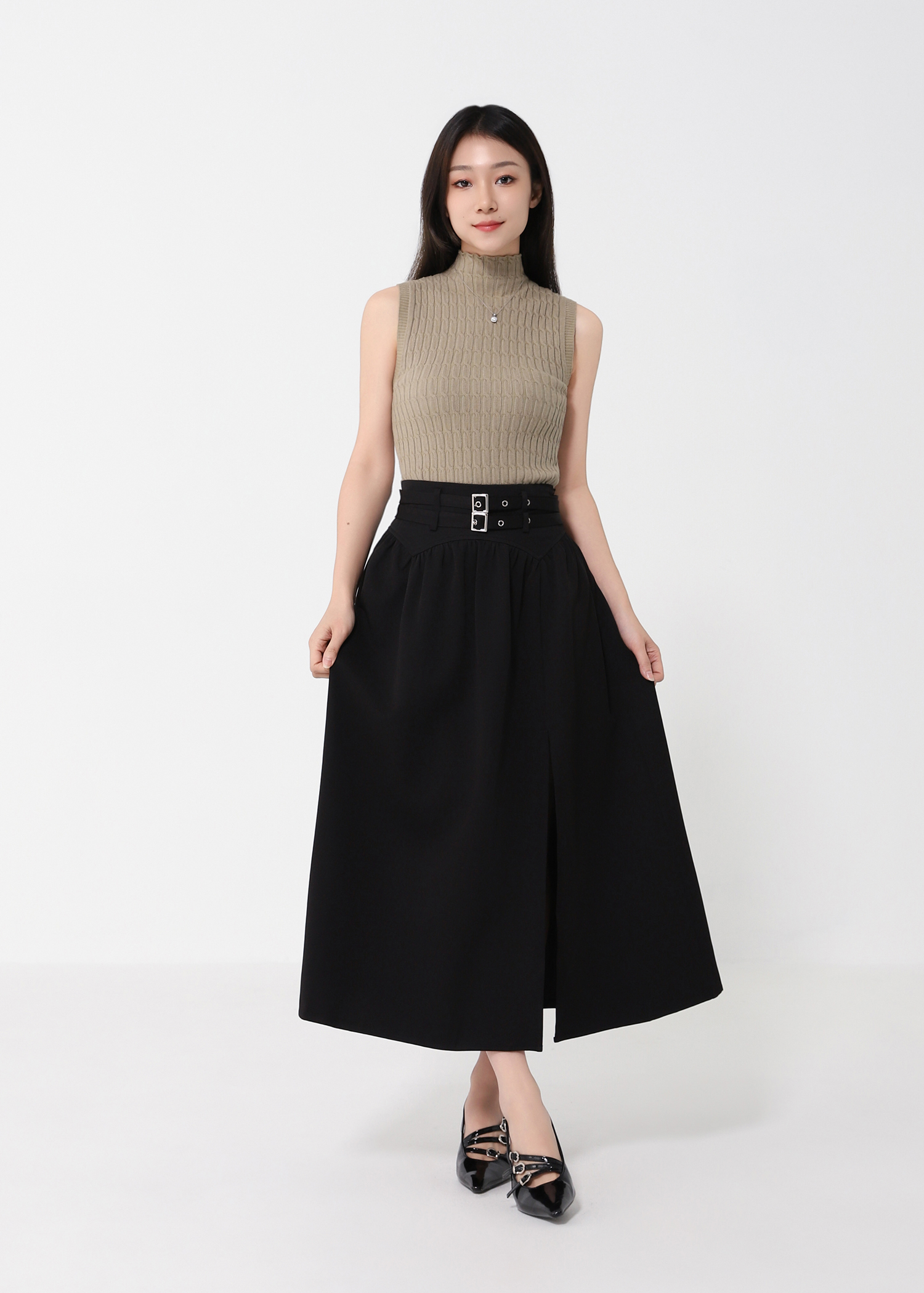 Side Split High Waist Skirt DJ199