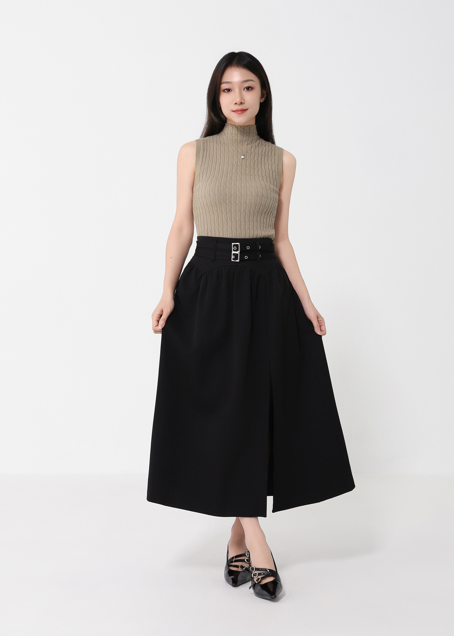 Side Split High Waist Skirt DJ199