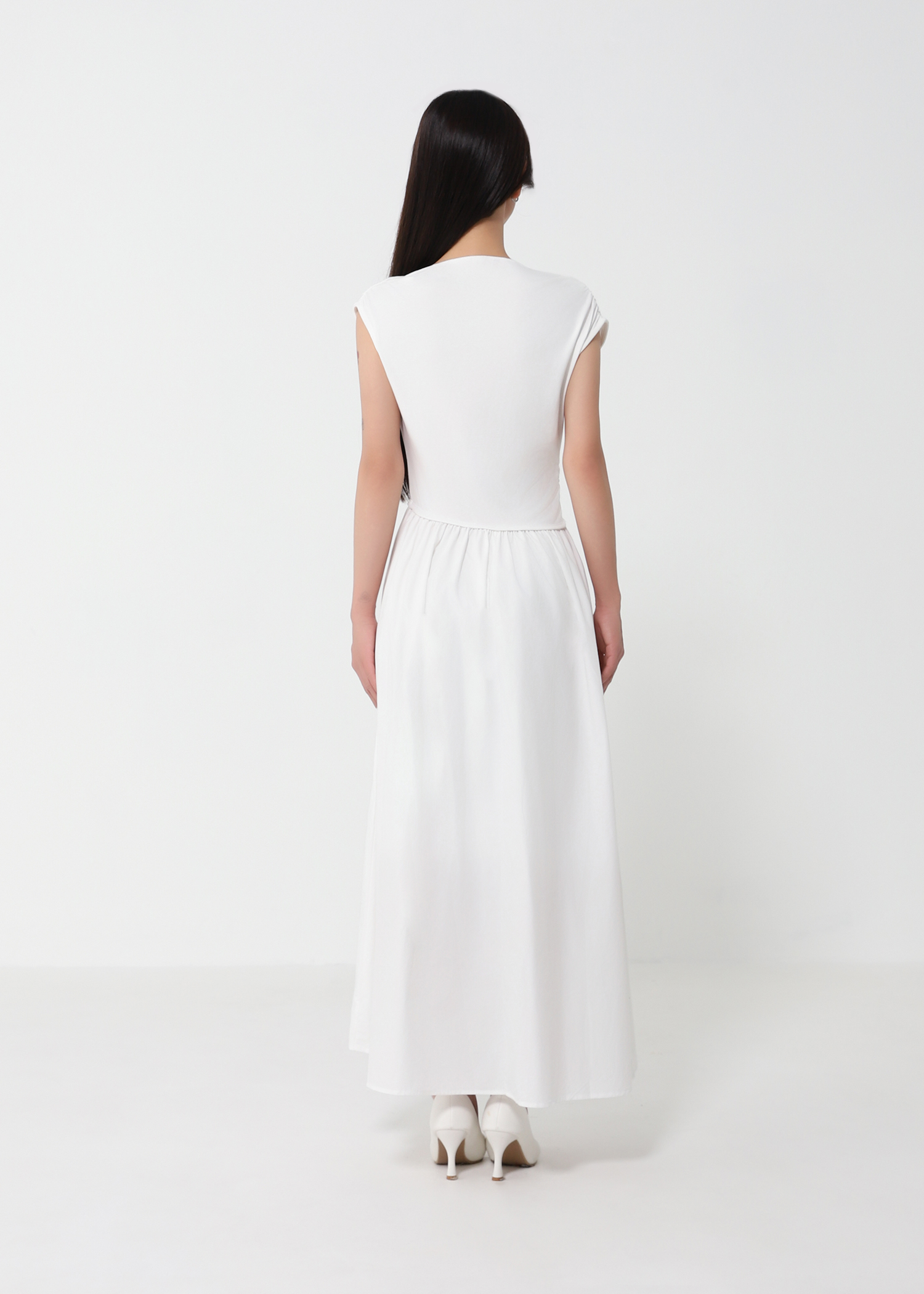 Elegant Draped Neck A-Line Dress DJ203