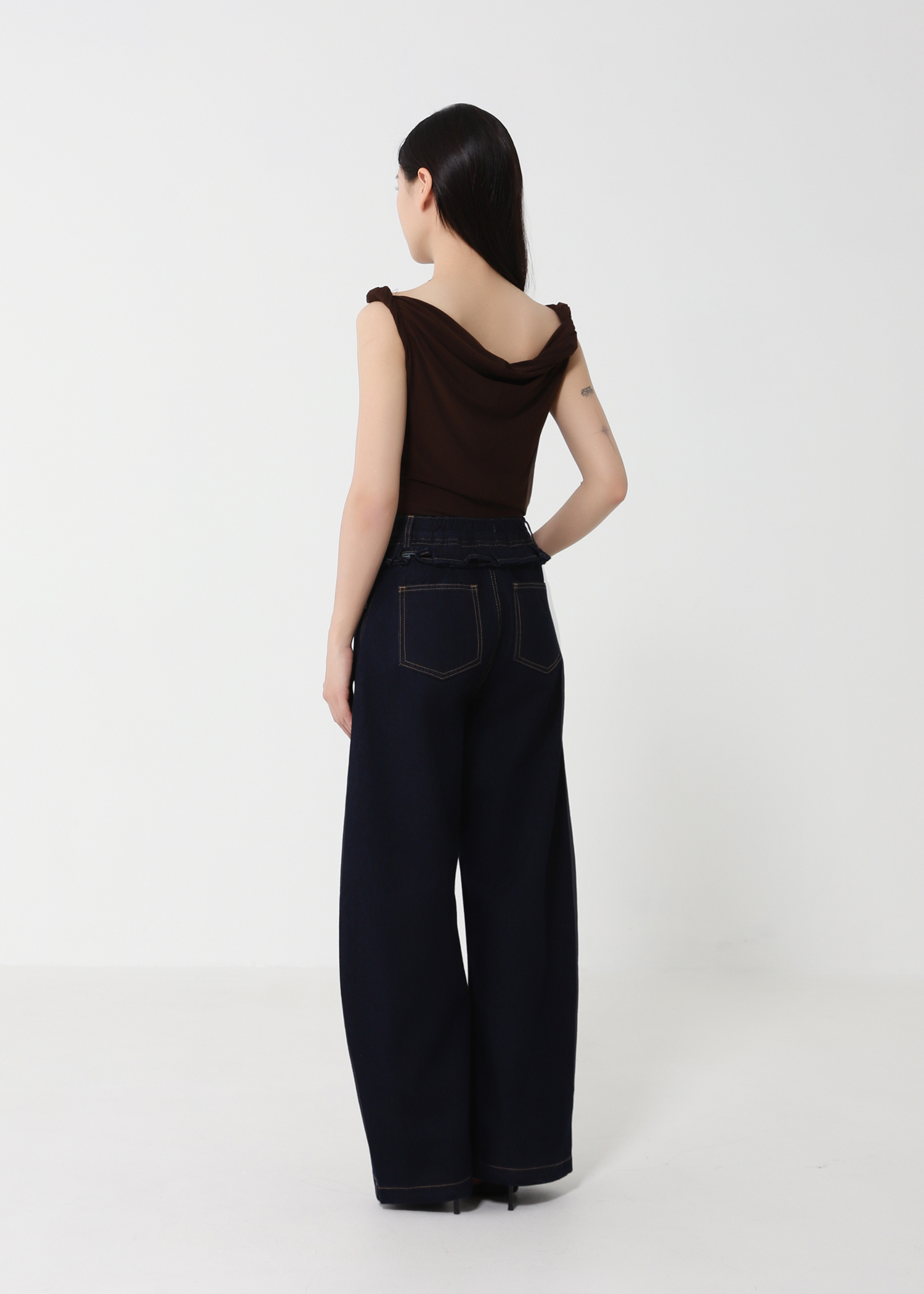 Ruffles Denim Long Pants DJ207