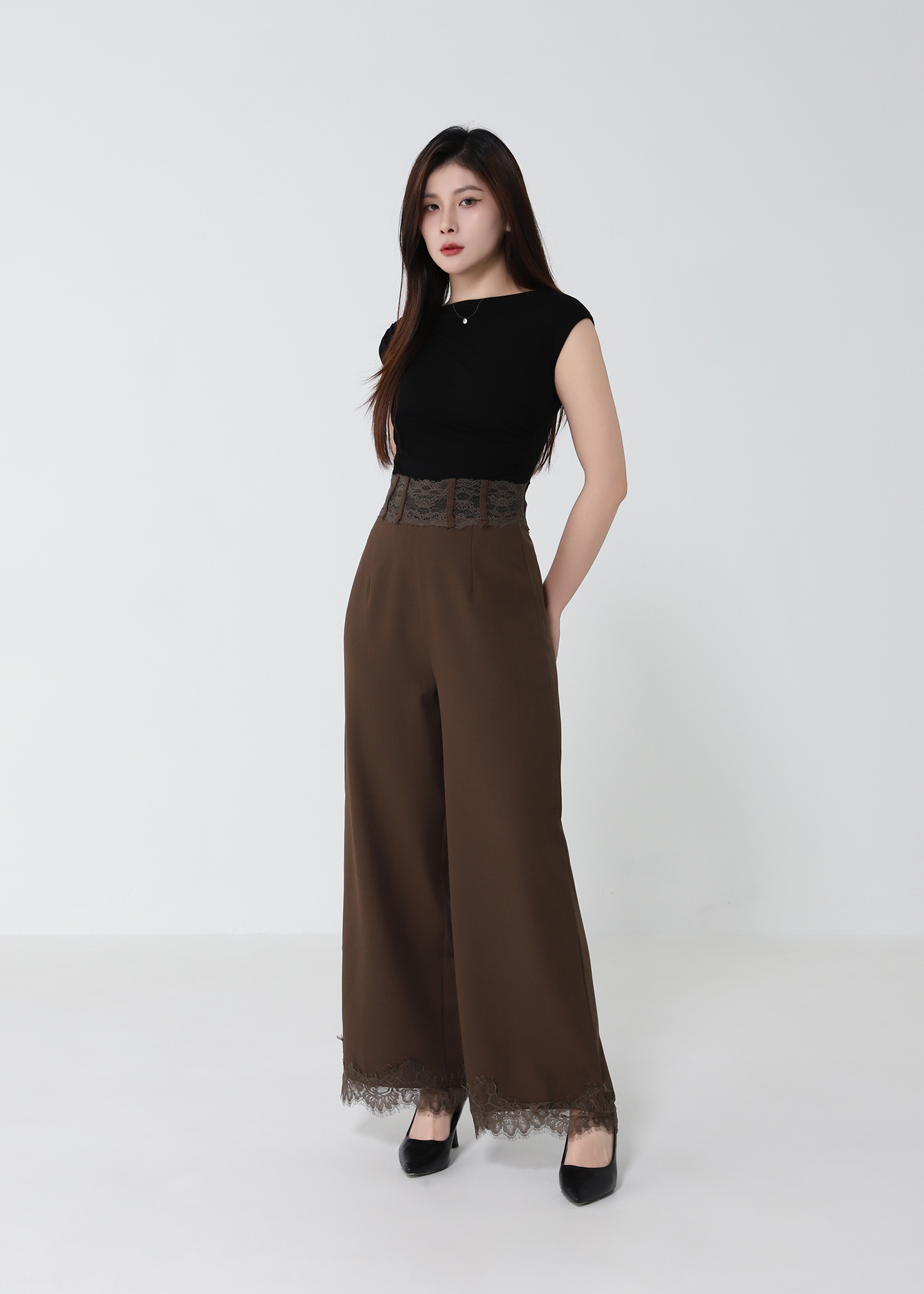 Lace Waistband Long Pants DJ208