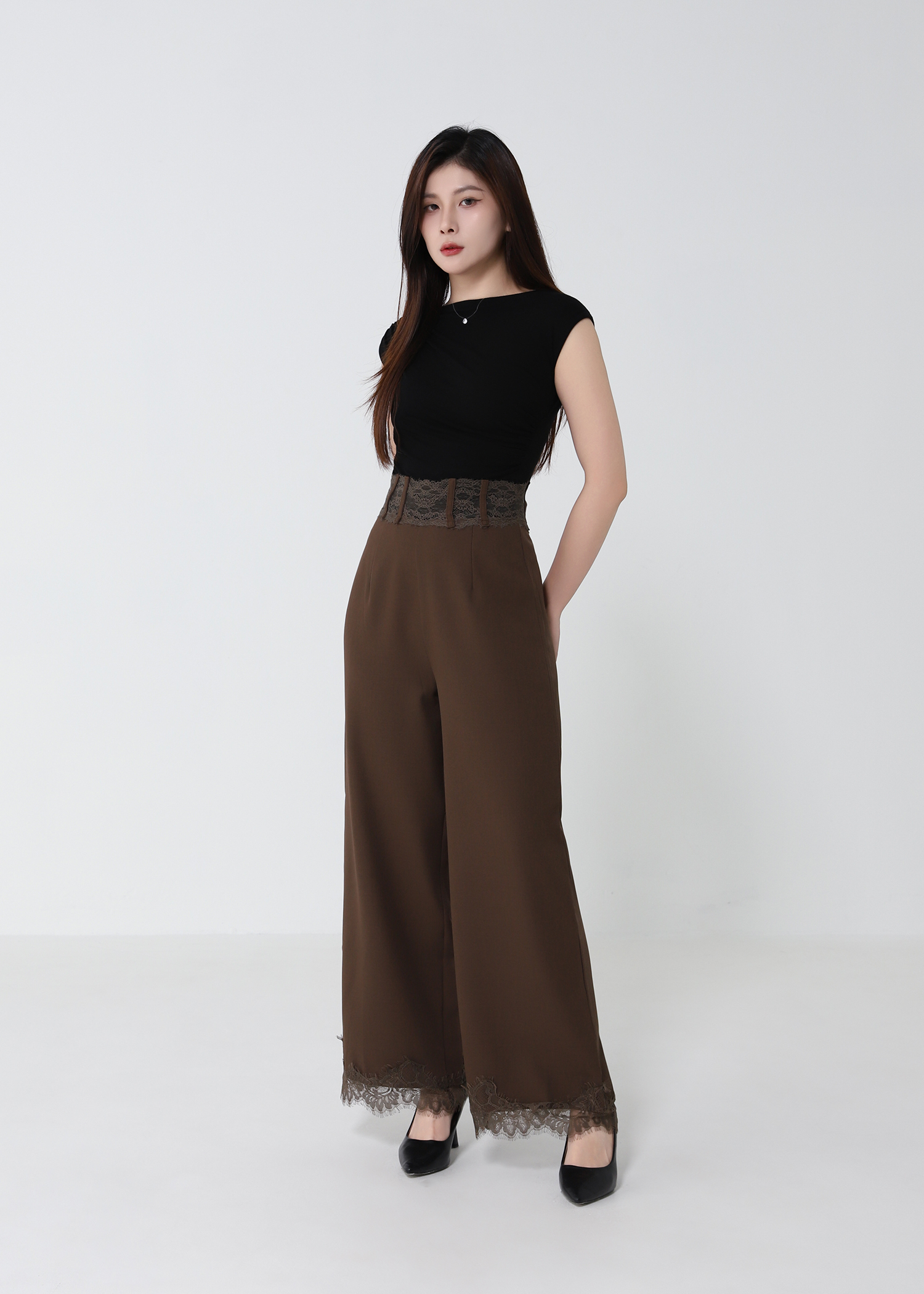 Lace Waistband Long Pants DJ208
