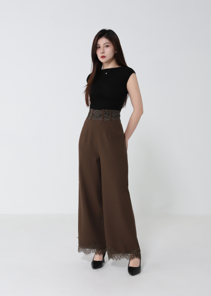 Lace Waistband Long Pants DJ208