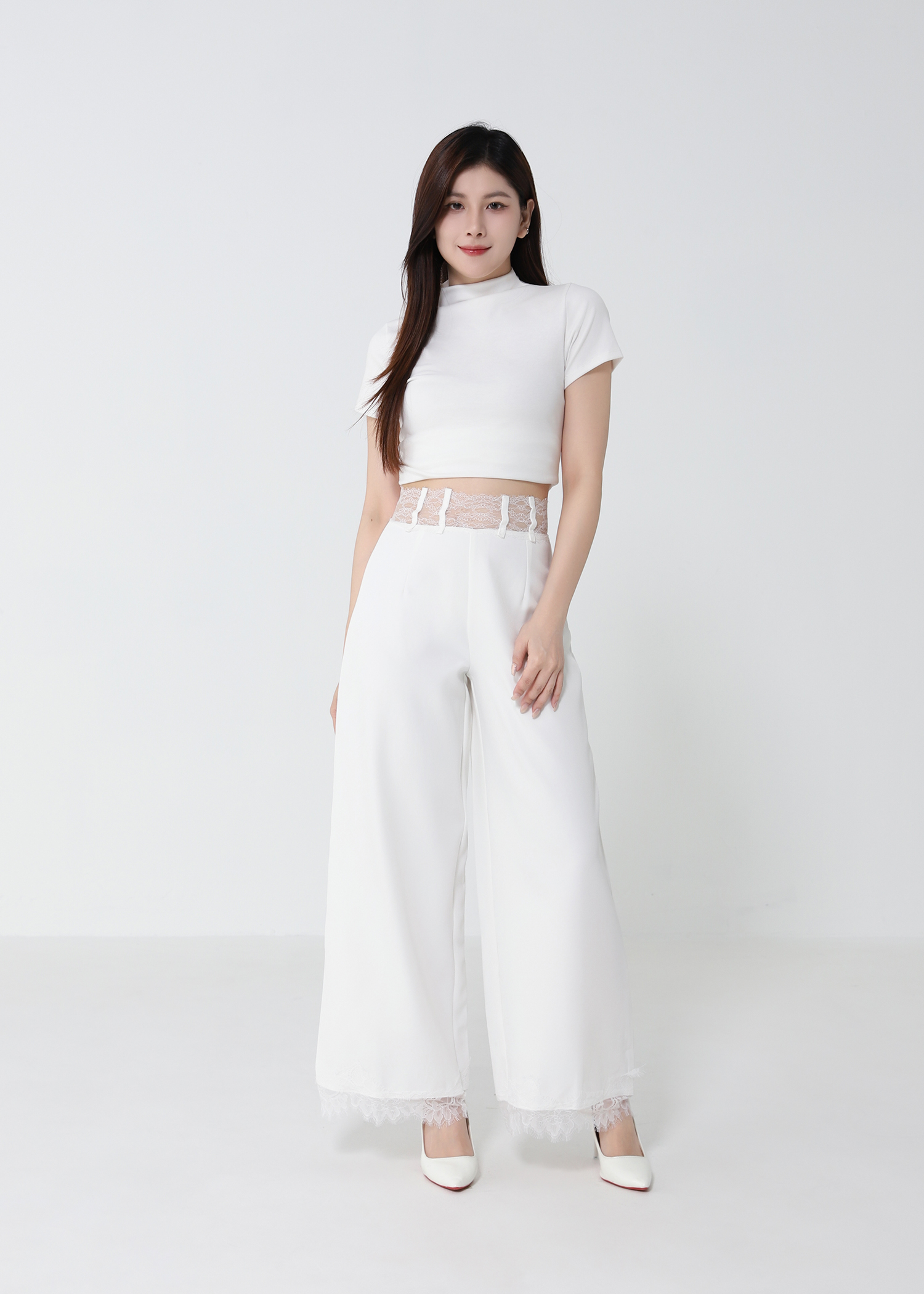 Lace Waistband Long Pants DJ208