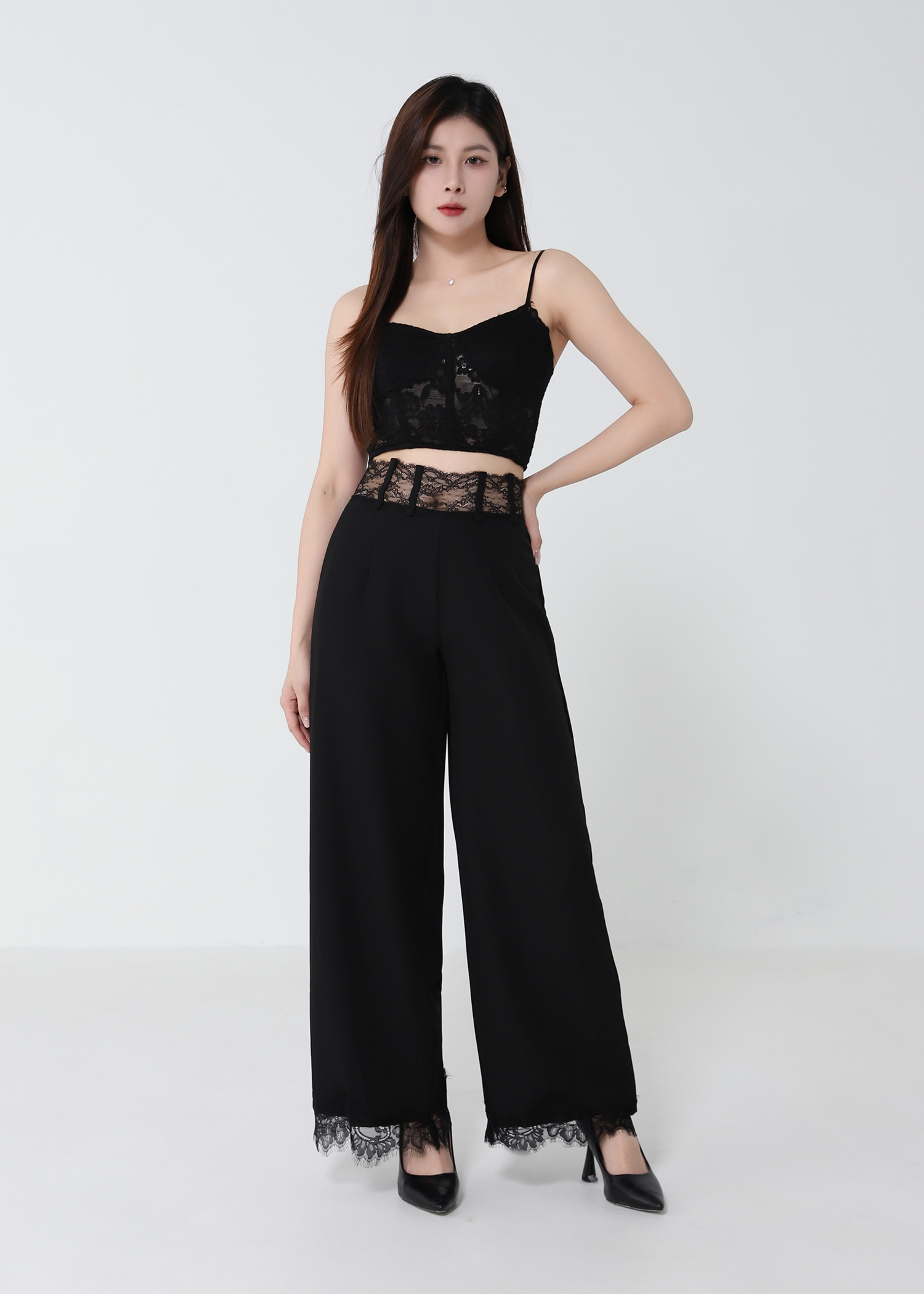 Lace Waistband Long Pants DJ208