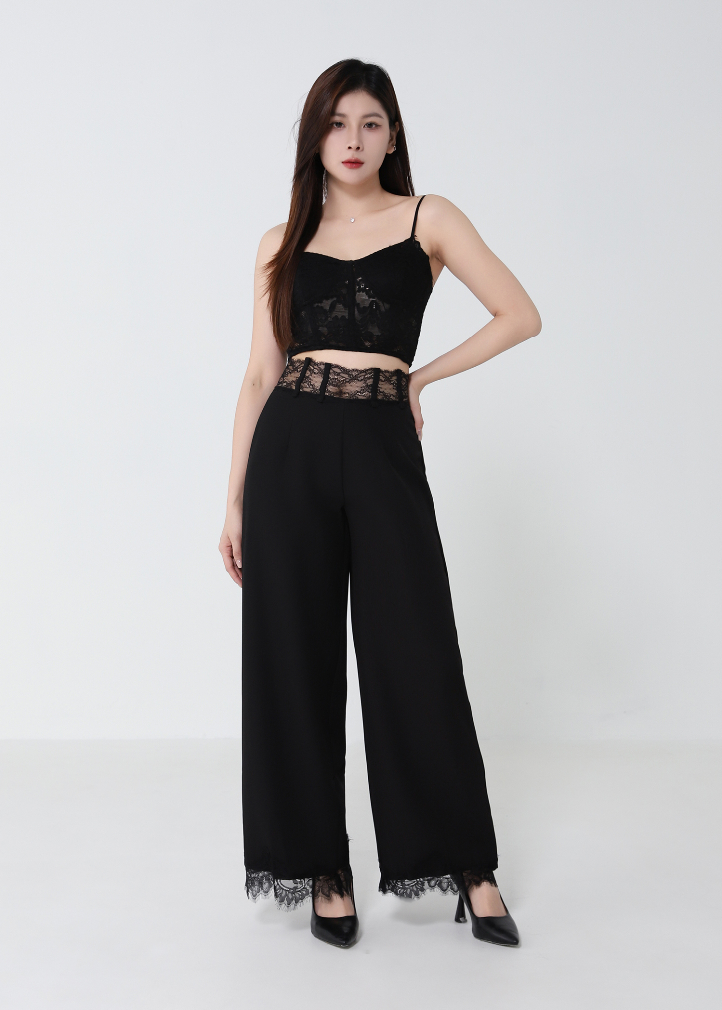 Lace Waistband Long Pants DJ208