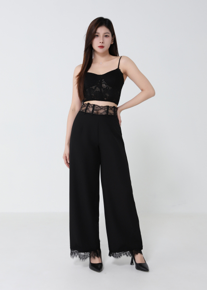 Lace Waistband Long Pants DJ208