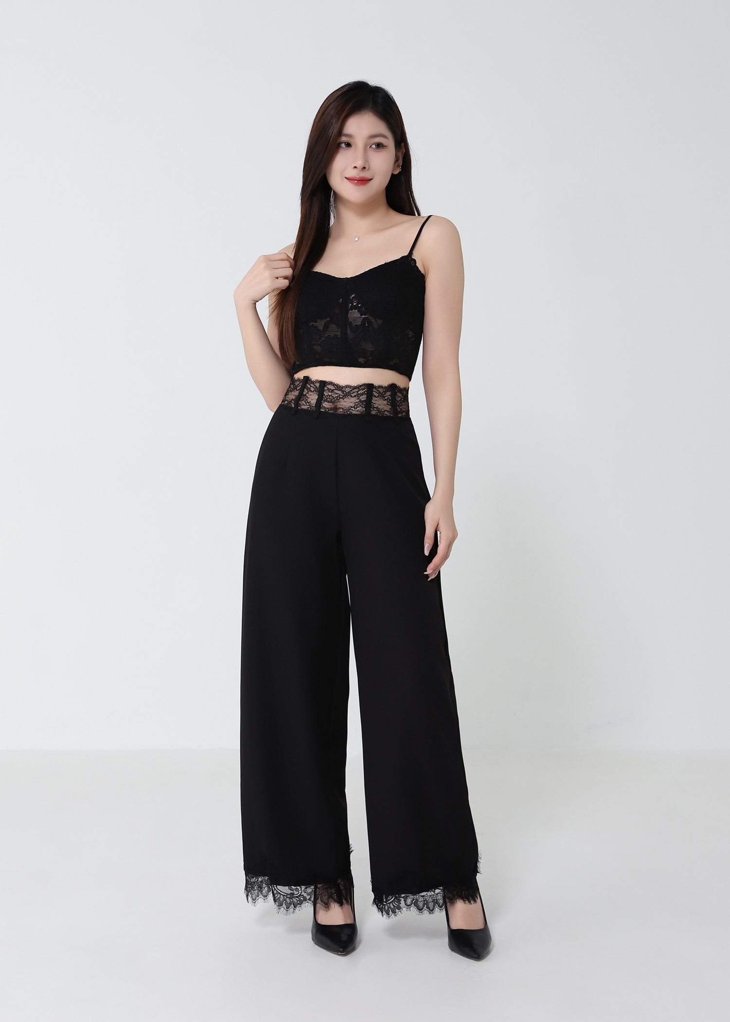 Lace Waistband Long Pants DJ208