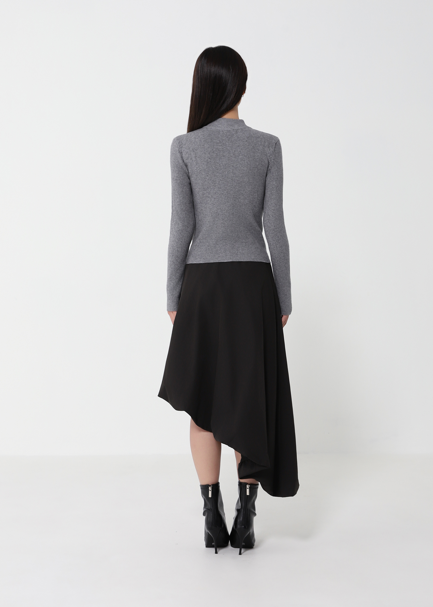 Knitted Front Zip Top DJ209