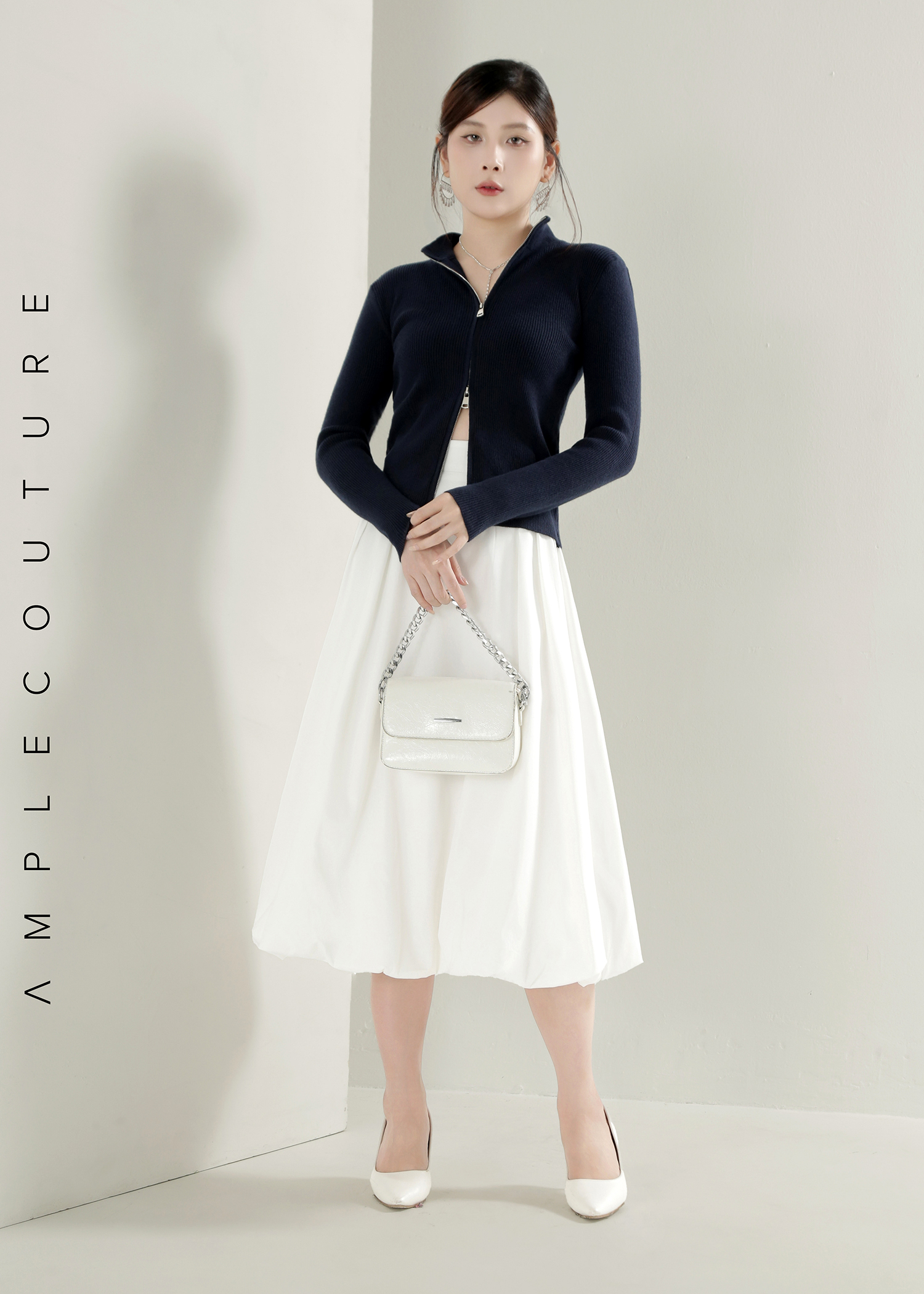 Knitted Front Zip Top DJ209